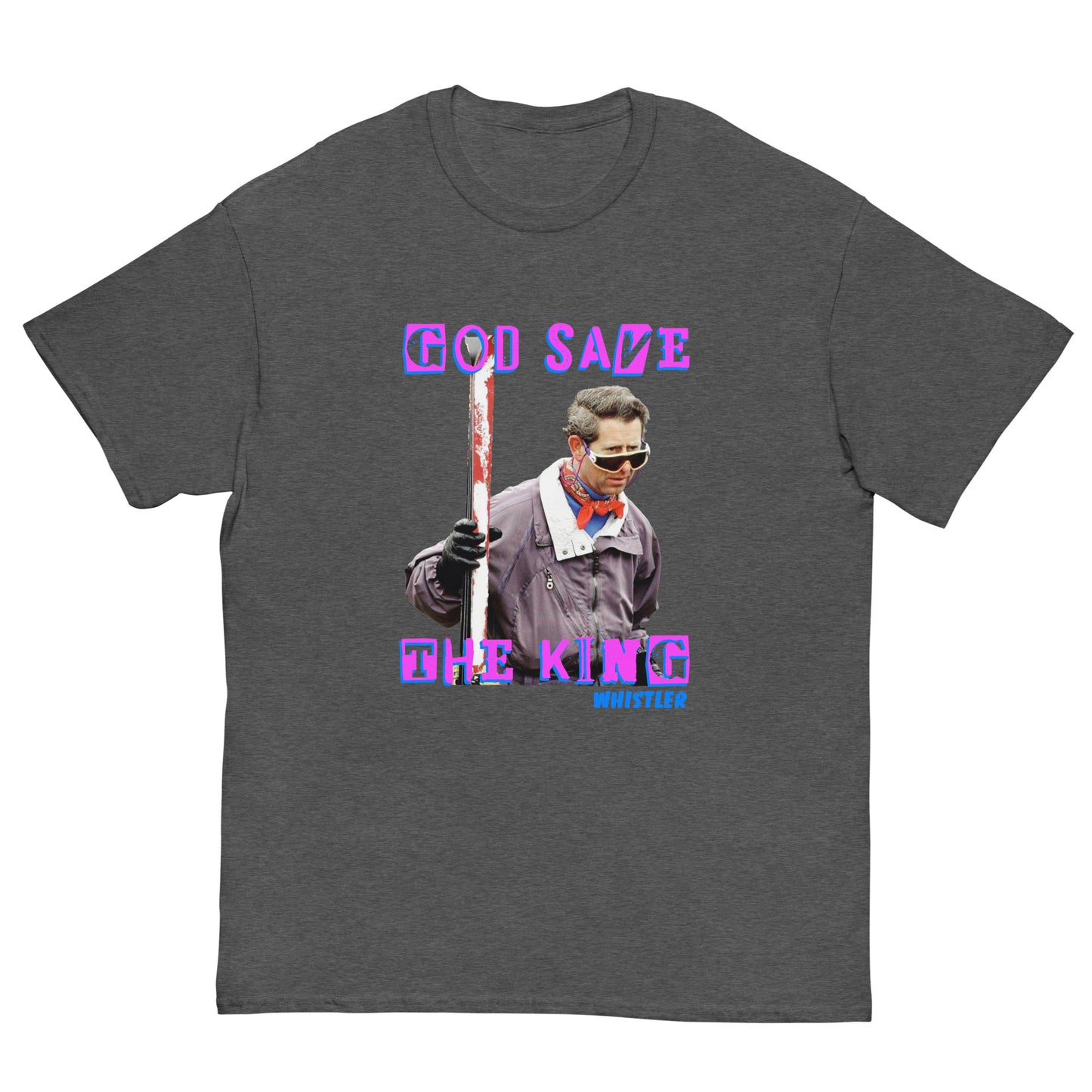 printed t-shirt god save the king whistler grey