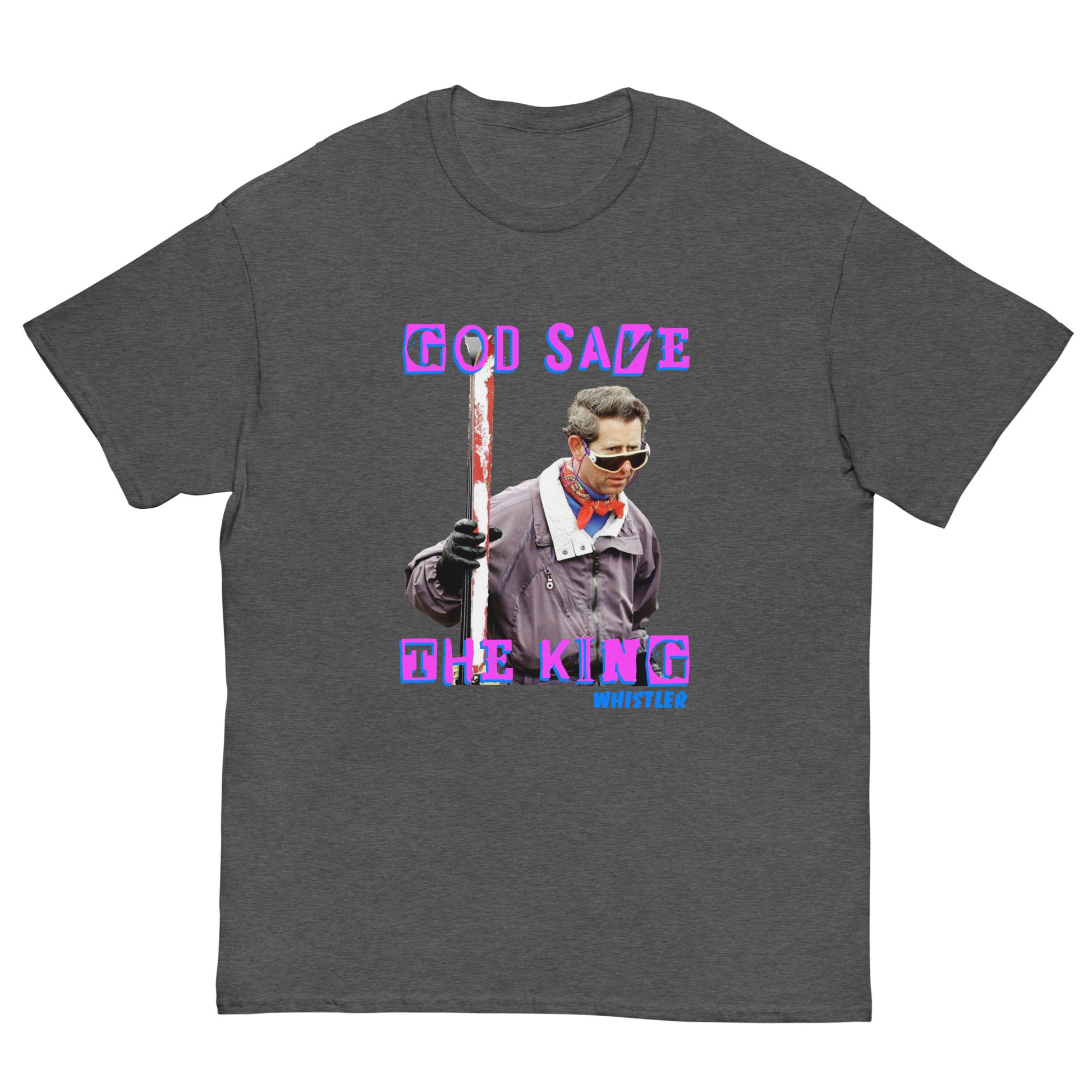 printed t-shirt god save the king whistler grey