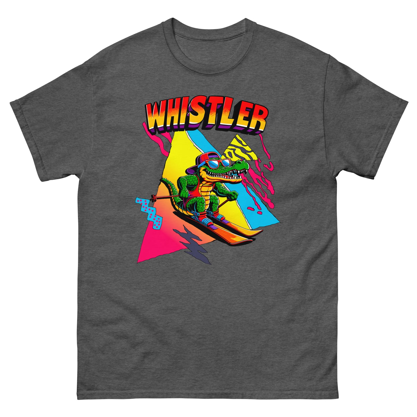 Whistler Skiing Gator Retro T-shirt printed by Whistler Shirts