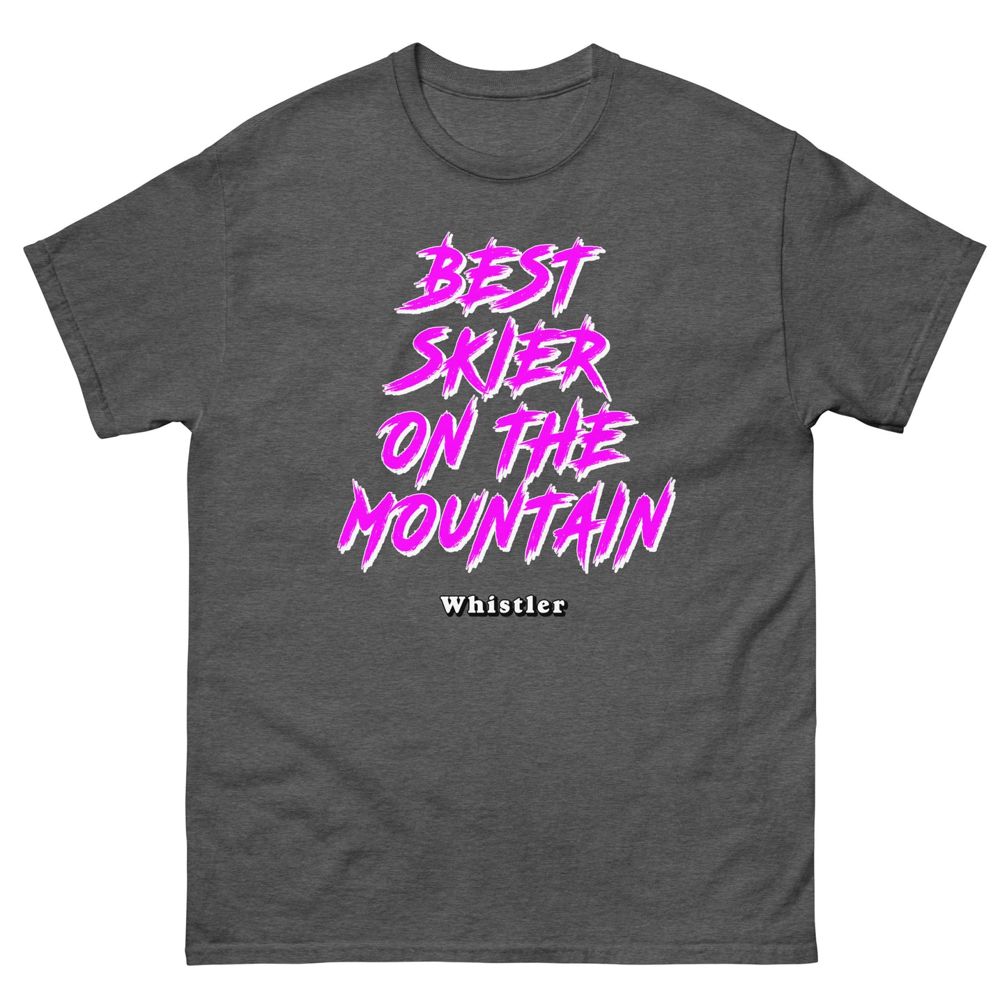 Best Skiier on the mountain whistler design printed on a t-shirt by Whistler Shirts