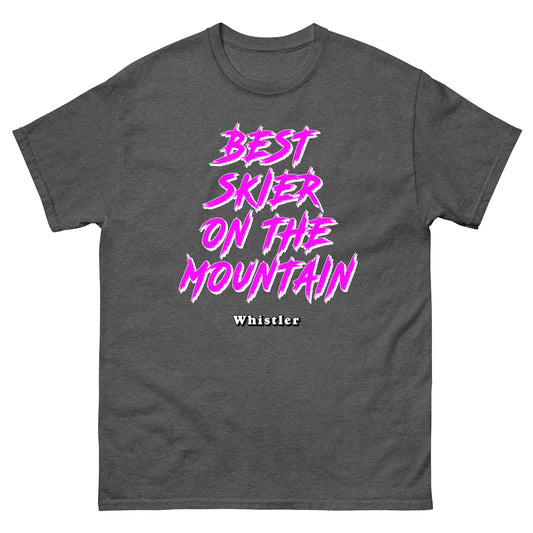 Best Skiier on the mountain whistler design printed on a t-shirt by Whistler Shirts