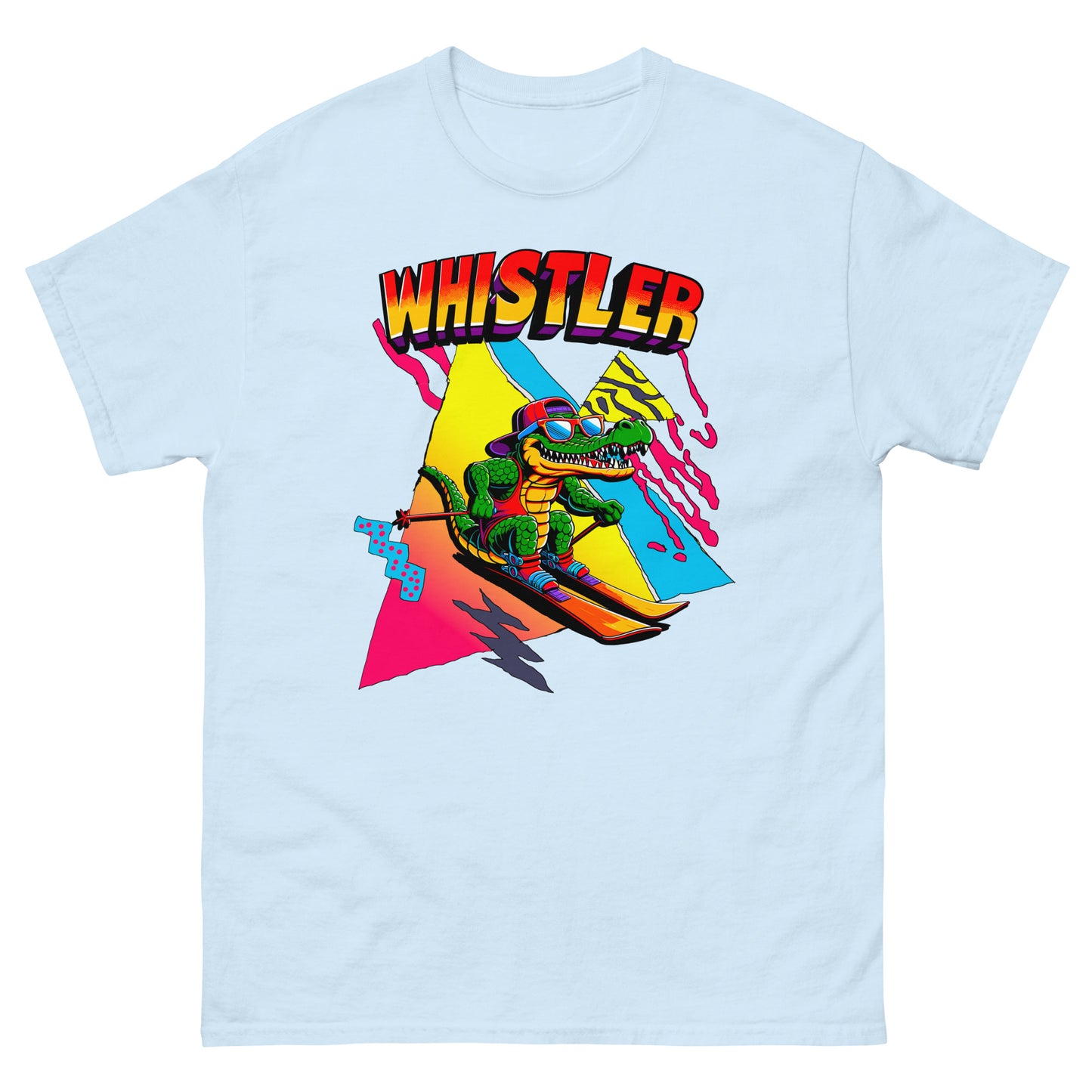 Whistler Skiing Gator Retro T-shirt printed by Whistler Shirts