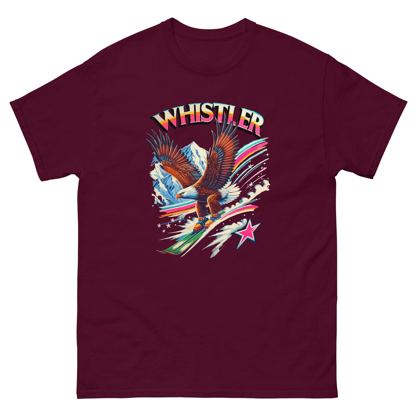 Whistler Eagle Skiing T-shirt printed by Whistler Shirts