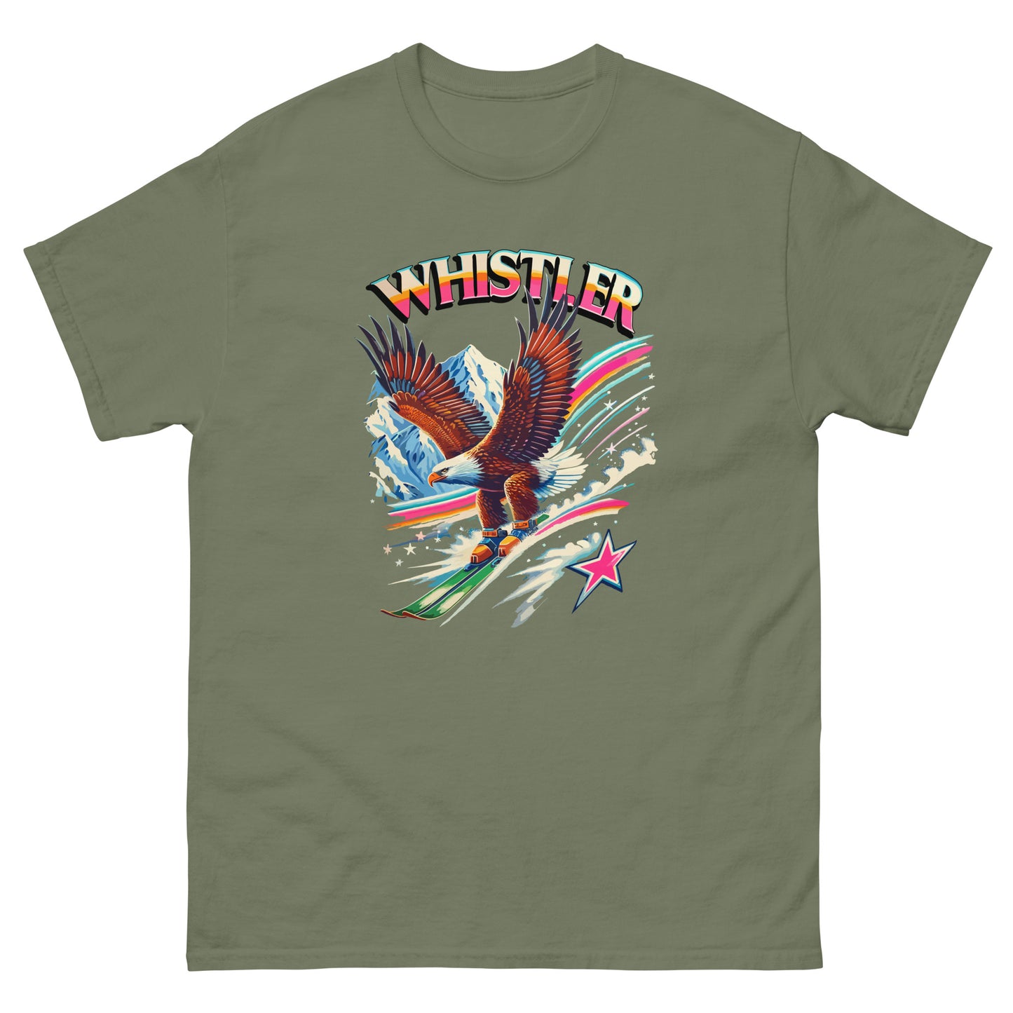 Whistler Eagle Skiing T-shirt printed by Whistler Shirts