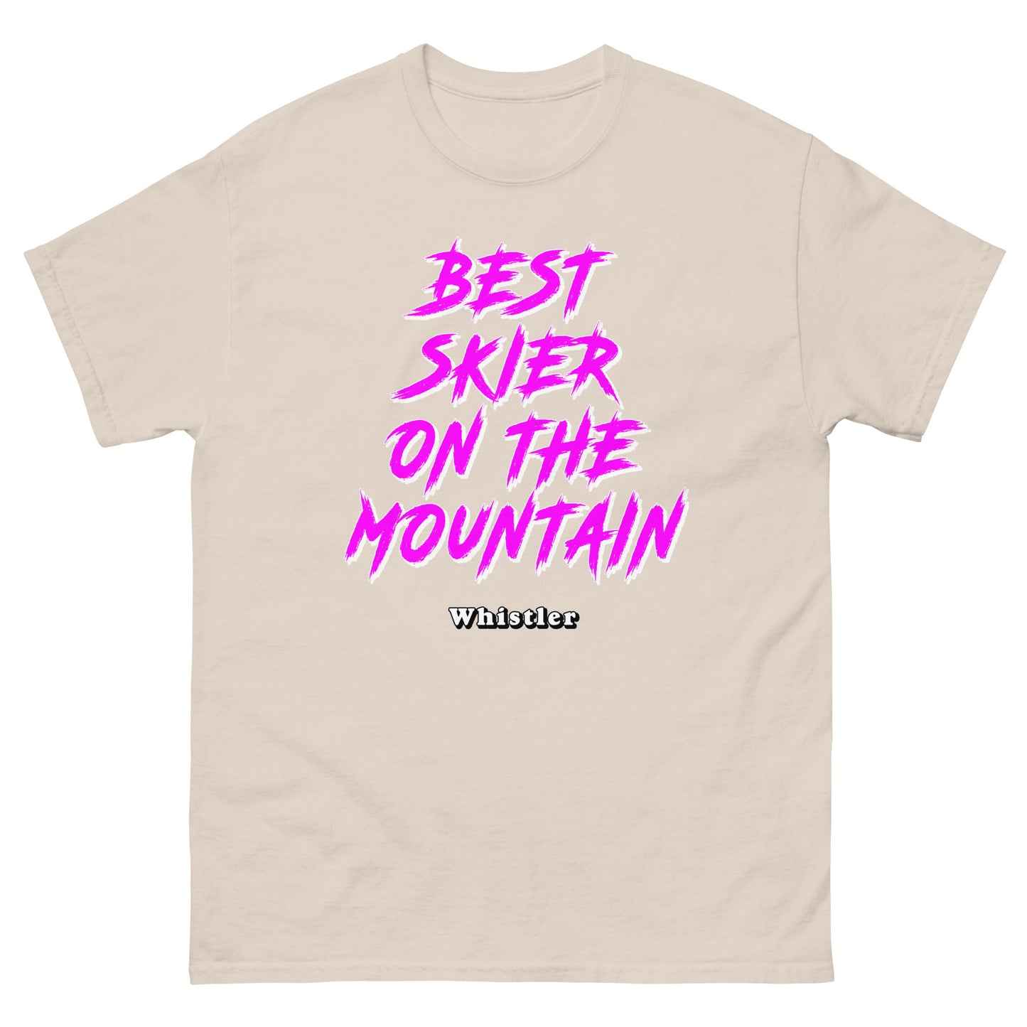 Best Skiier on the mountain whistler design printed on a t-shirt by Whistler Shirts