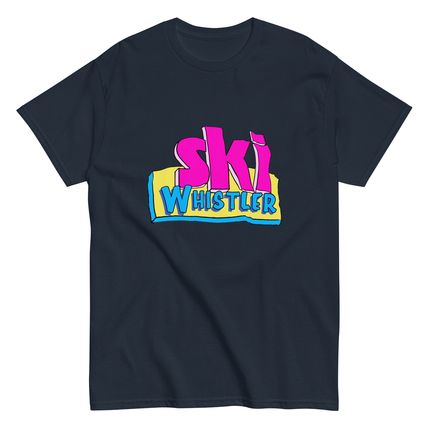 Ski Whistler Cartoon Text