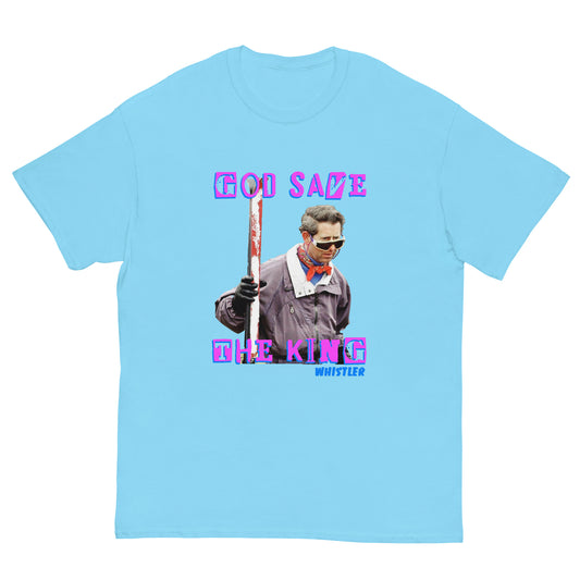 printed t-shirt god save the king whistler blue