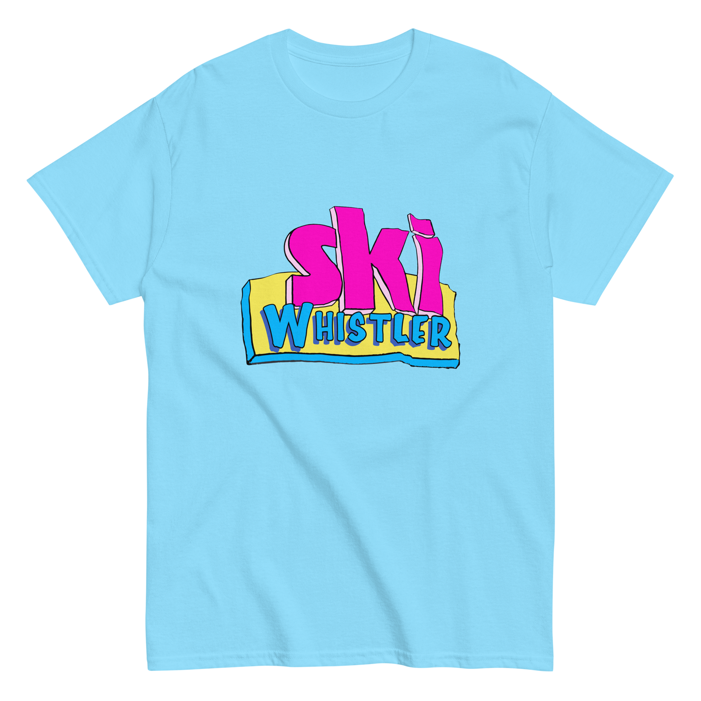 Ski Whistler Cartoon Text