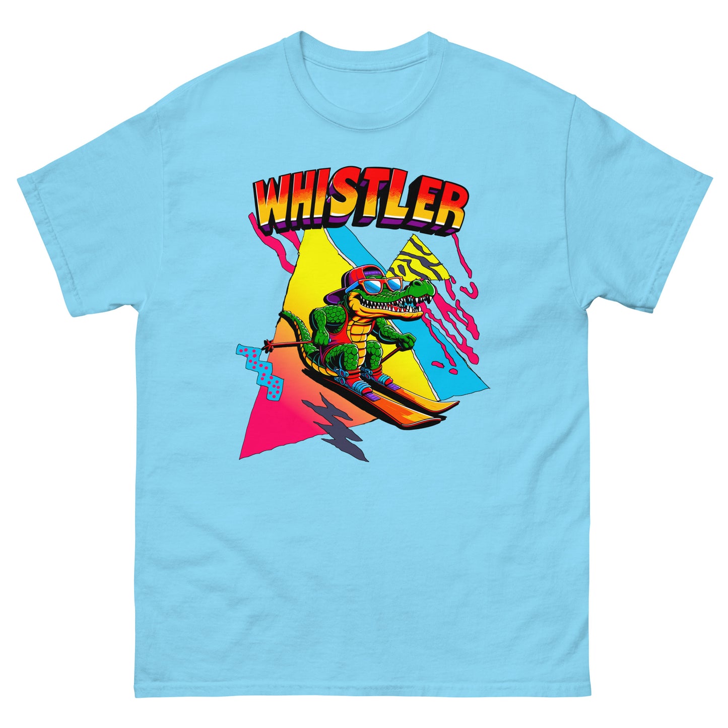 Whistler Skiing Gator Retro T-shirt printed by Whistler Shirts