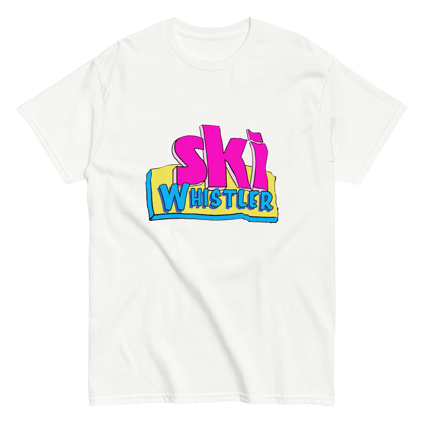 Ski Whistler Cartoon Text