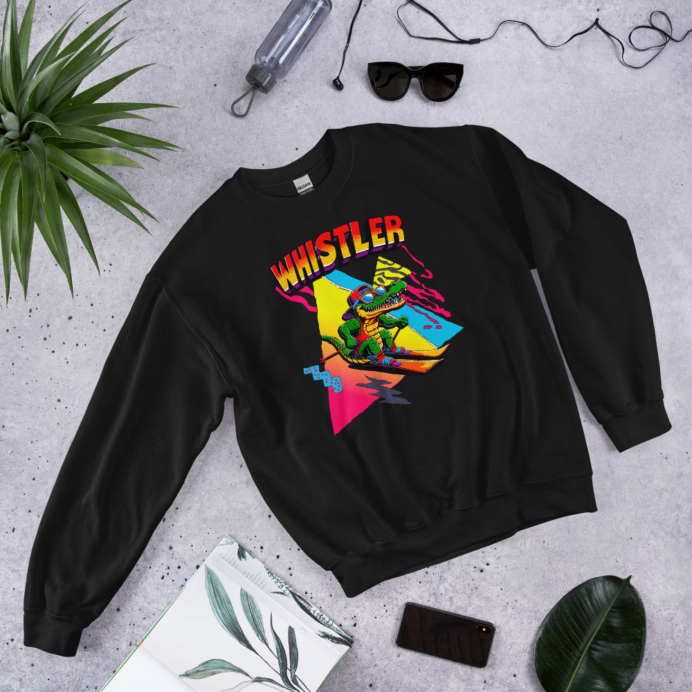 Whistler Skiing retro gator crewneck sweatshirt printed by Whistler Shirts