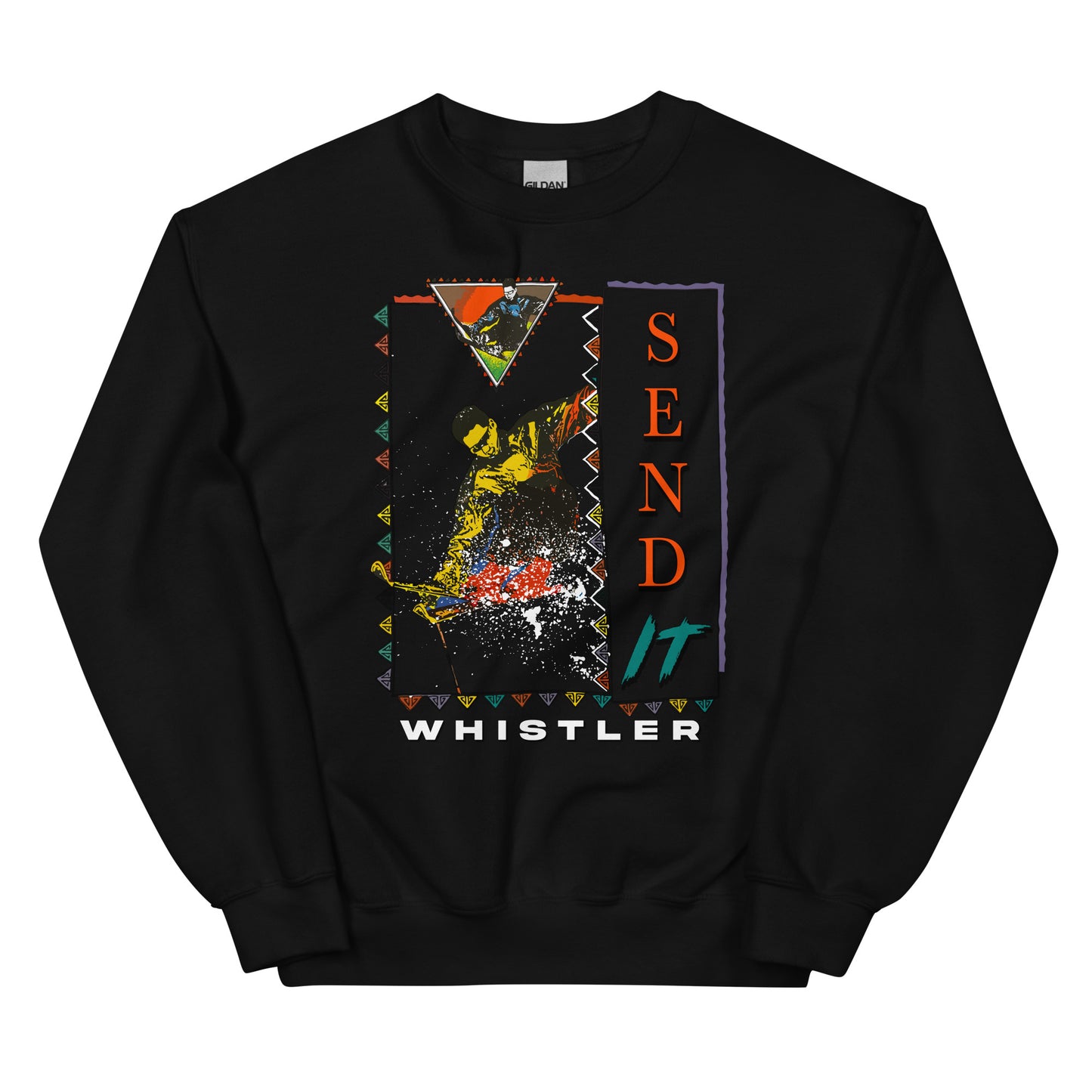 Send it whistler printed on a crewneck sweatshirt by Whistler Shirts