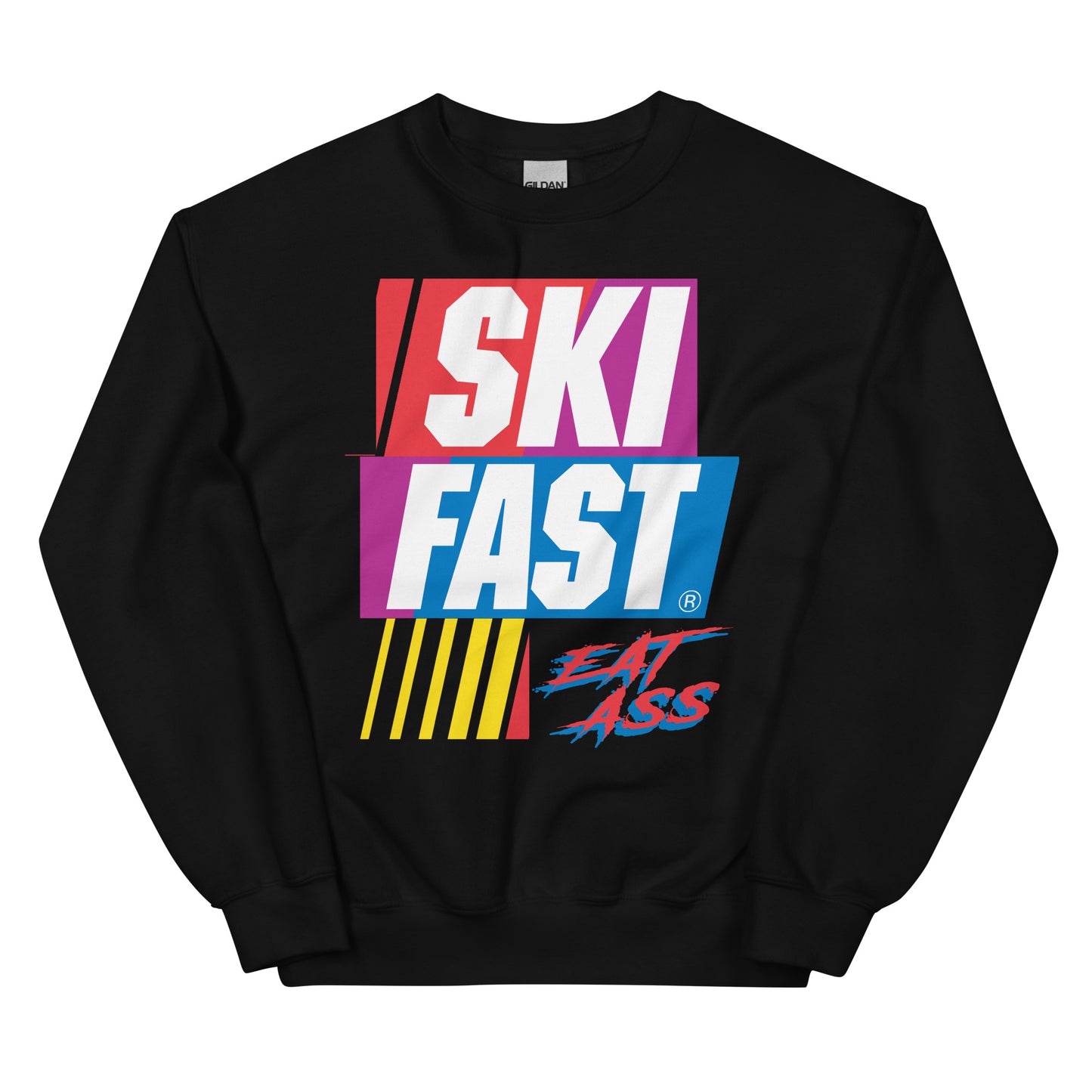 Ski Fast Eat Ass printed Crewneck sweatshirt by Whistler Shirts