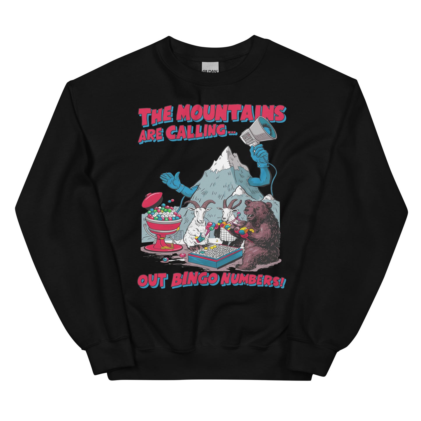 The Mountains Are Calling Out Bingo Numbers Crewneck Sweatshirt