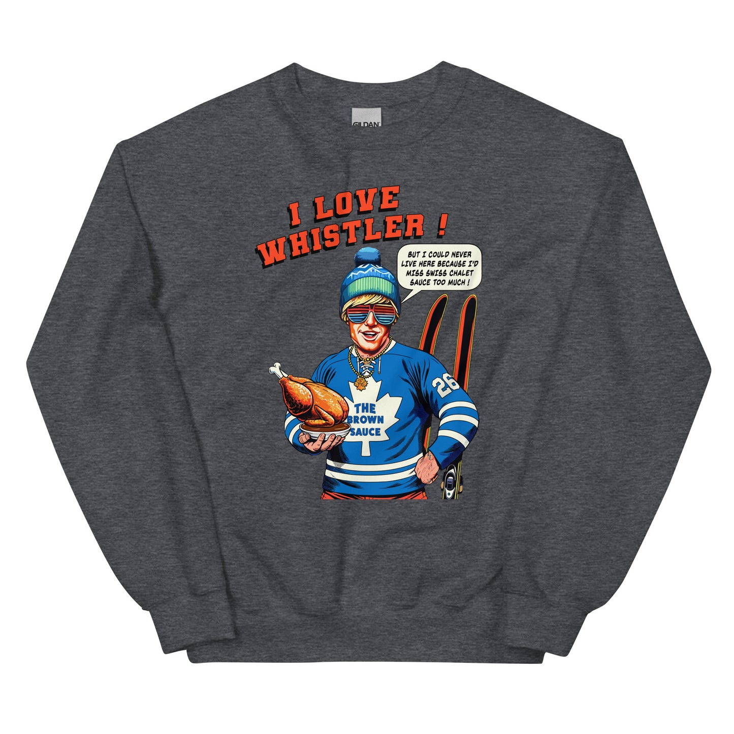 I Love Whistler Ontario Bro Crewneck Sweatshirt printed by Whistler Shirts