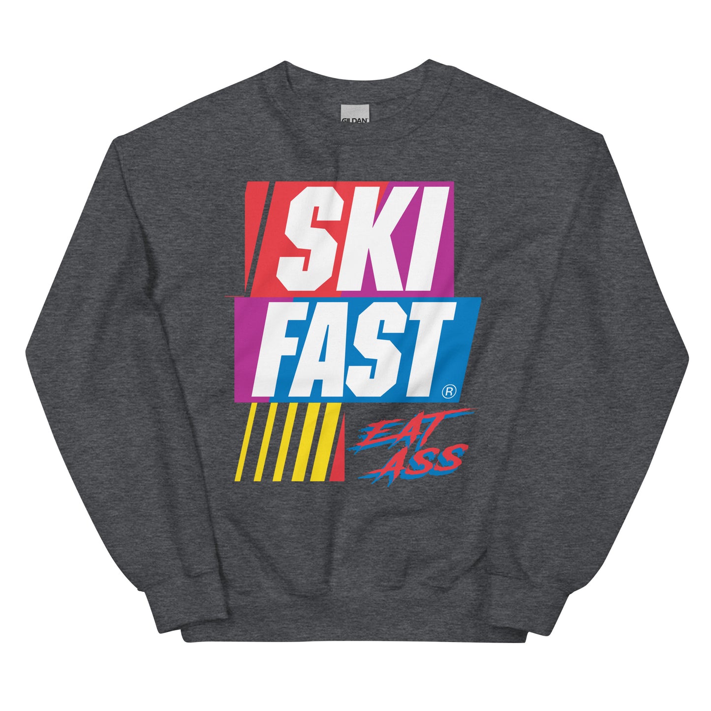 Ski Fast Eat Ass printed Crewneck sweatshirt by Whistler Shirts