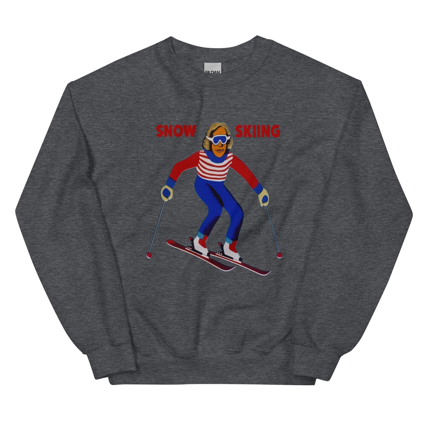 Snow skiing printed crewneck sweatshirt by Whistler Shirts