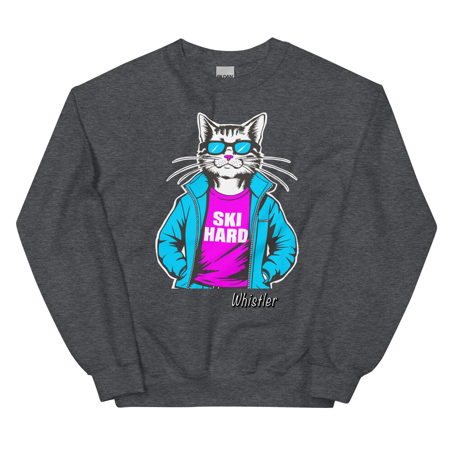 Ski Hard Whistler Crewneck Sweatshirt design printed on crewneck by Whistler Shirts