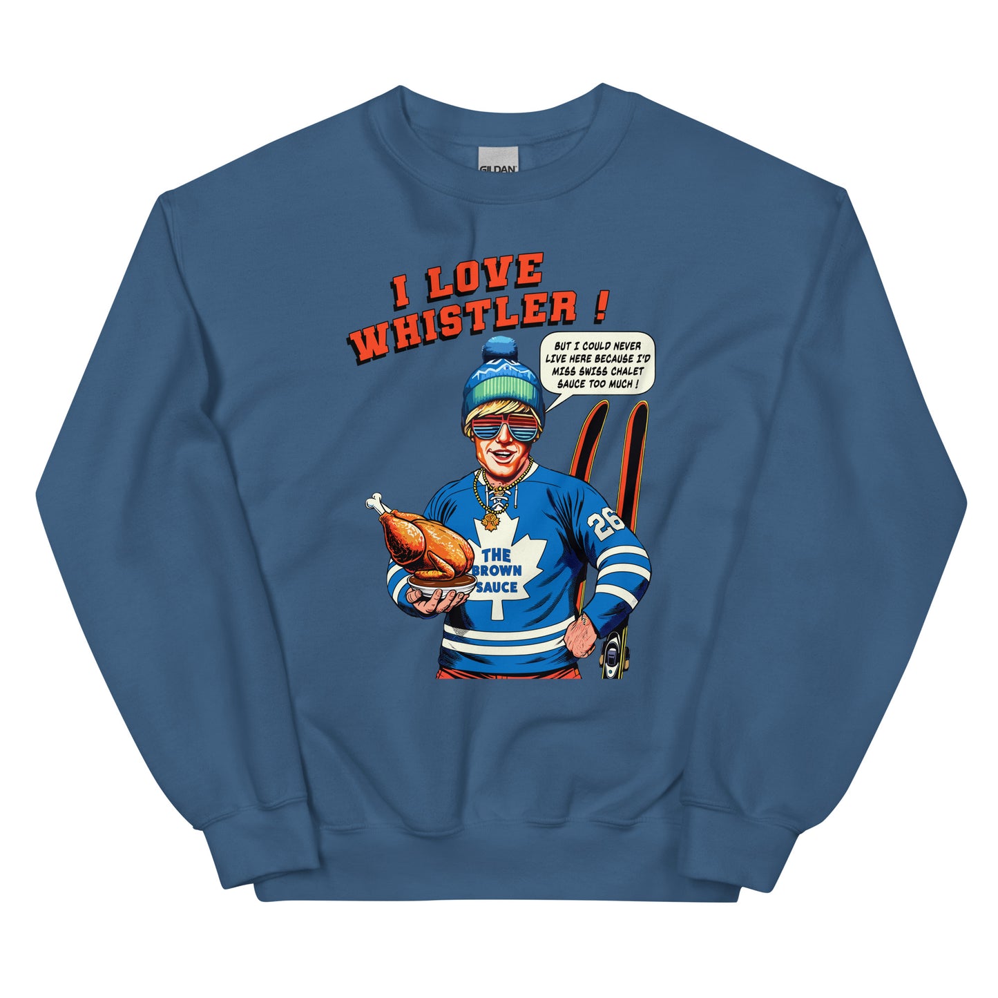 I Love Whistler Ontario Bro Crewneck Sweatshirt printed by Whistler Shirts