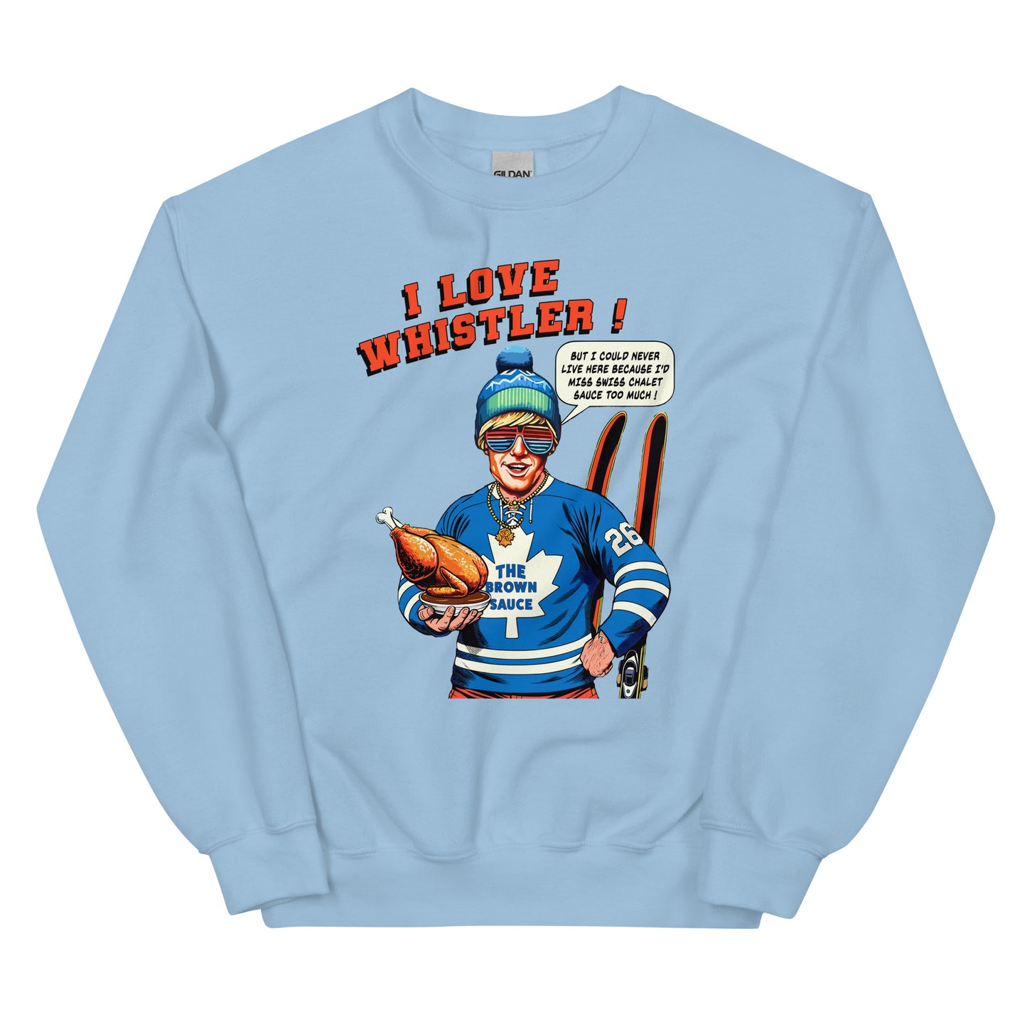 I Love Whistler Ontario Bro Crewneck Sweatshirt printed by Whistler Shirts