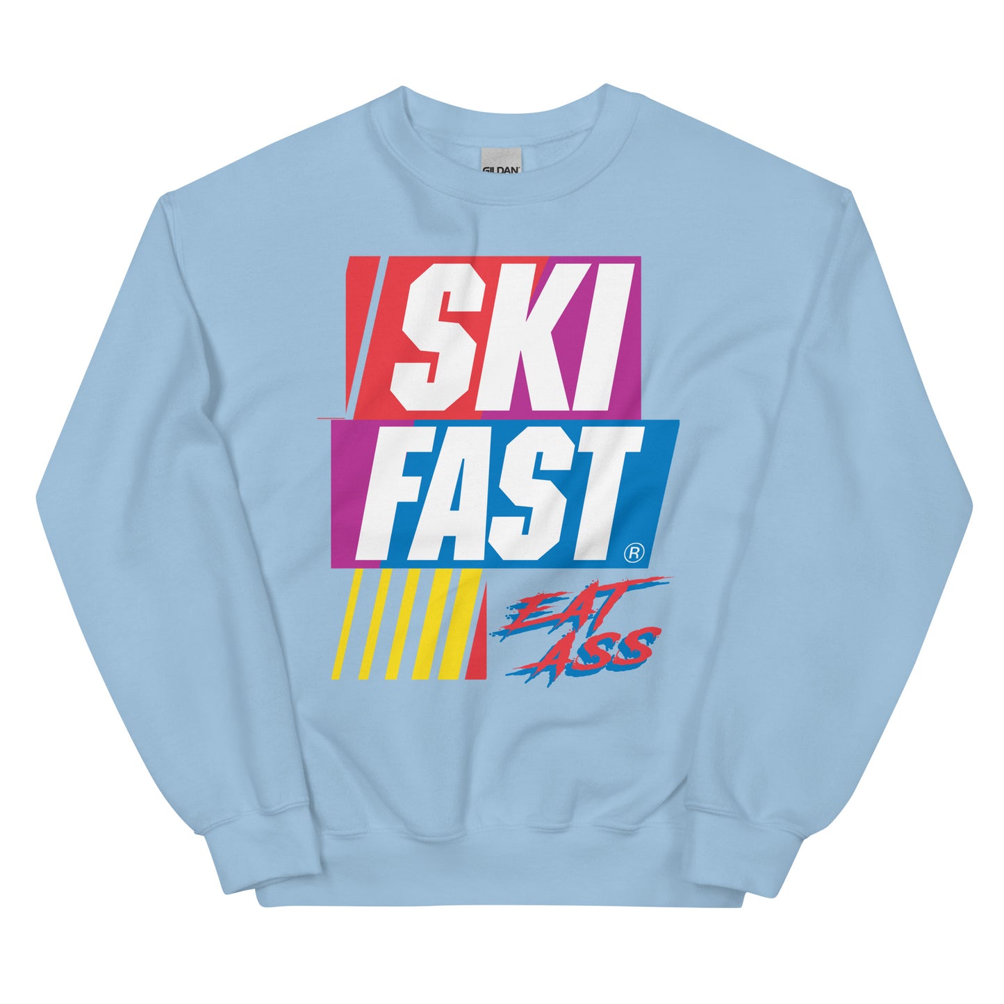 Ski Fast Eat Ass printed Crewneck sweatshirt by Whistler Shirts