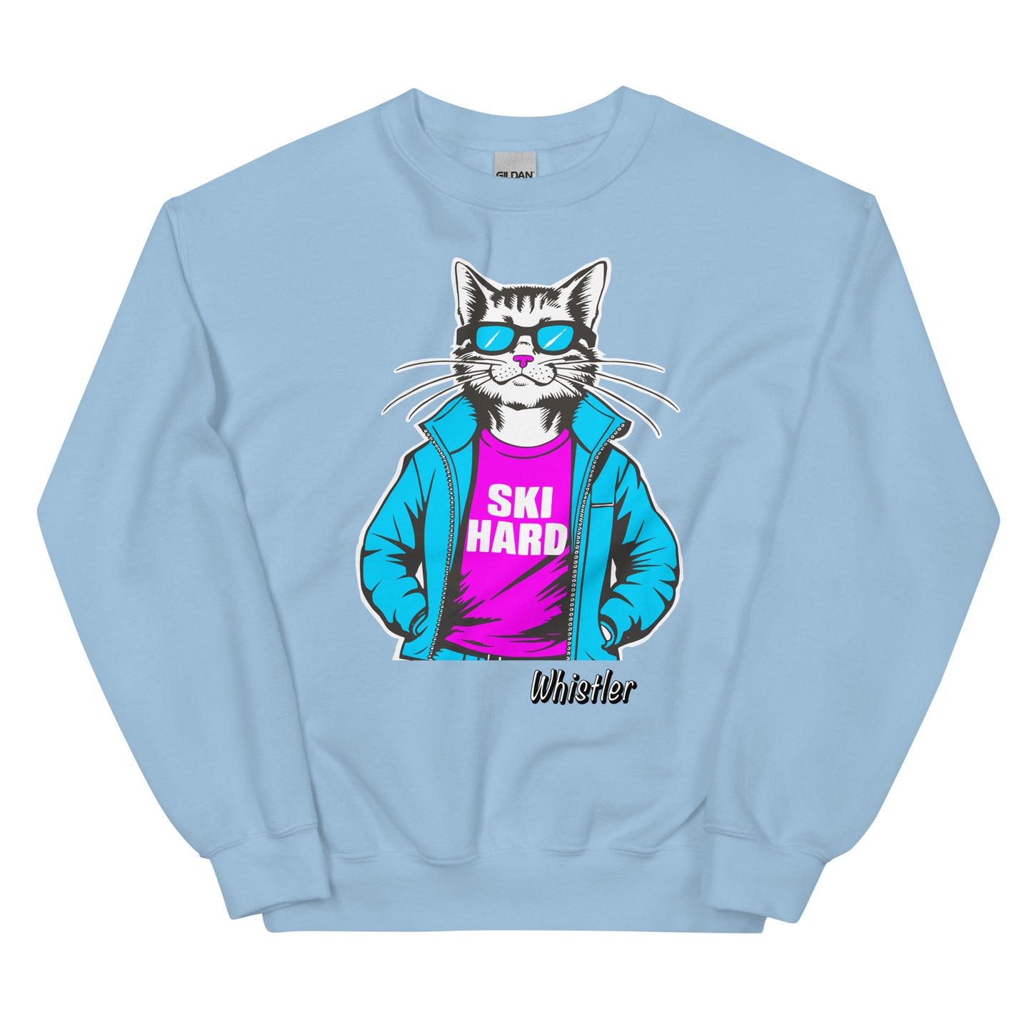 Ski Hard Whistler Crewneck Sweatshirt design printed on crewneck by Whistler Shirts
