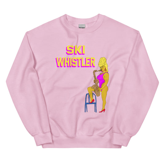 Ski Whistler saxaphone simpsons lady printed crewneck