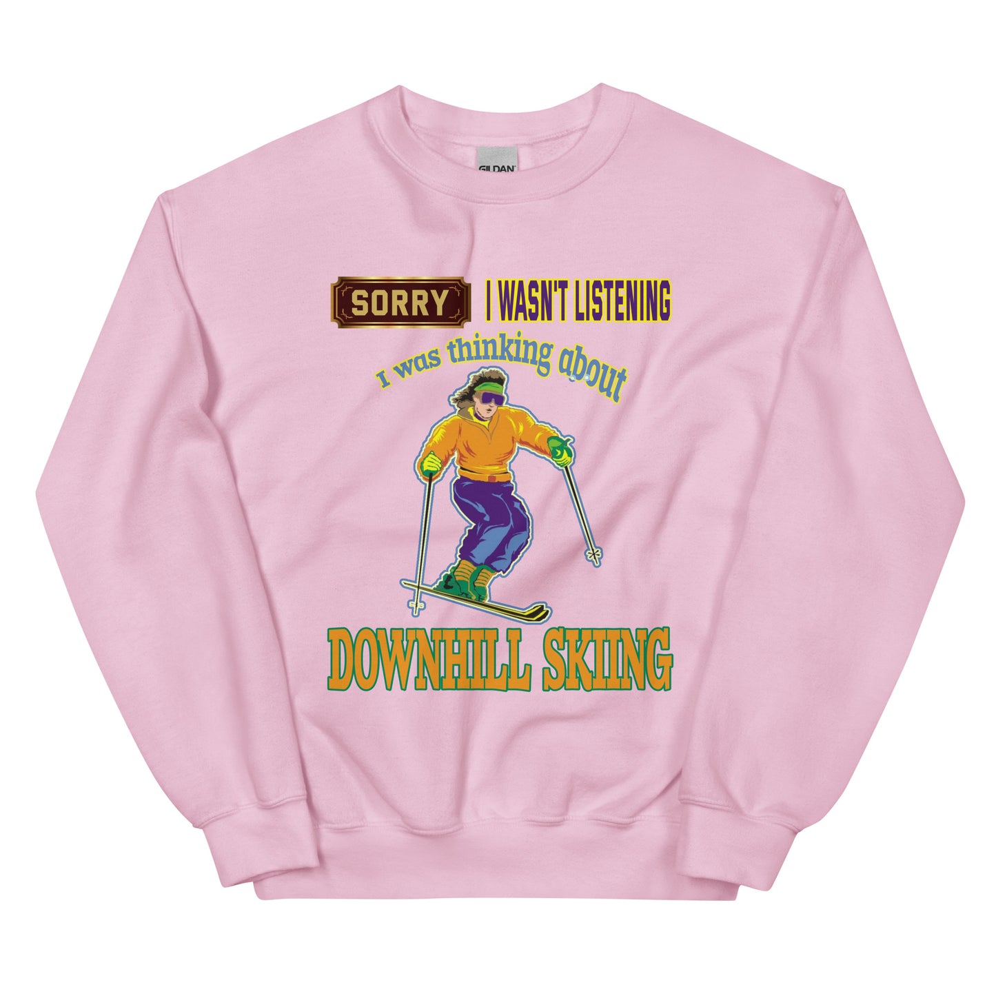 Sorry I wasnt listening I was thinking about skiing printed crewneck