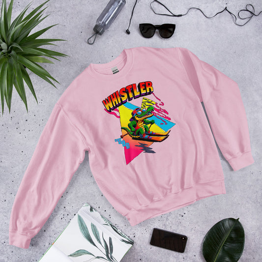 Whistler Skiing retro gator crewneck sweatshirt printed by Whistler Shirts