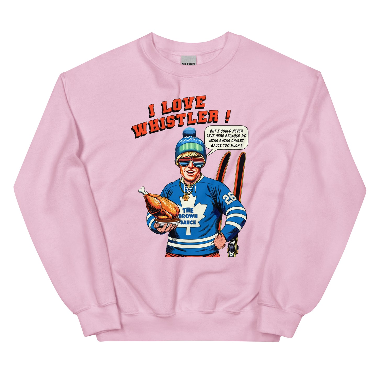 I Love Whistler Ontario Bro Crewneck Sweatshirt printed by Whistler Shirts