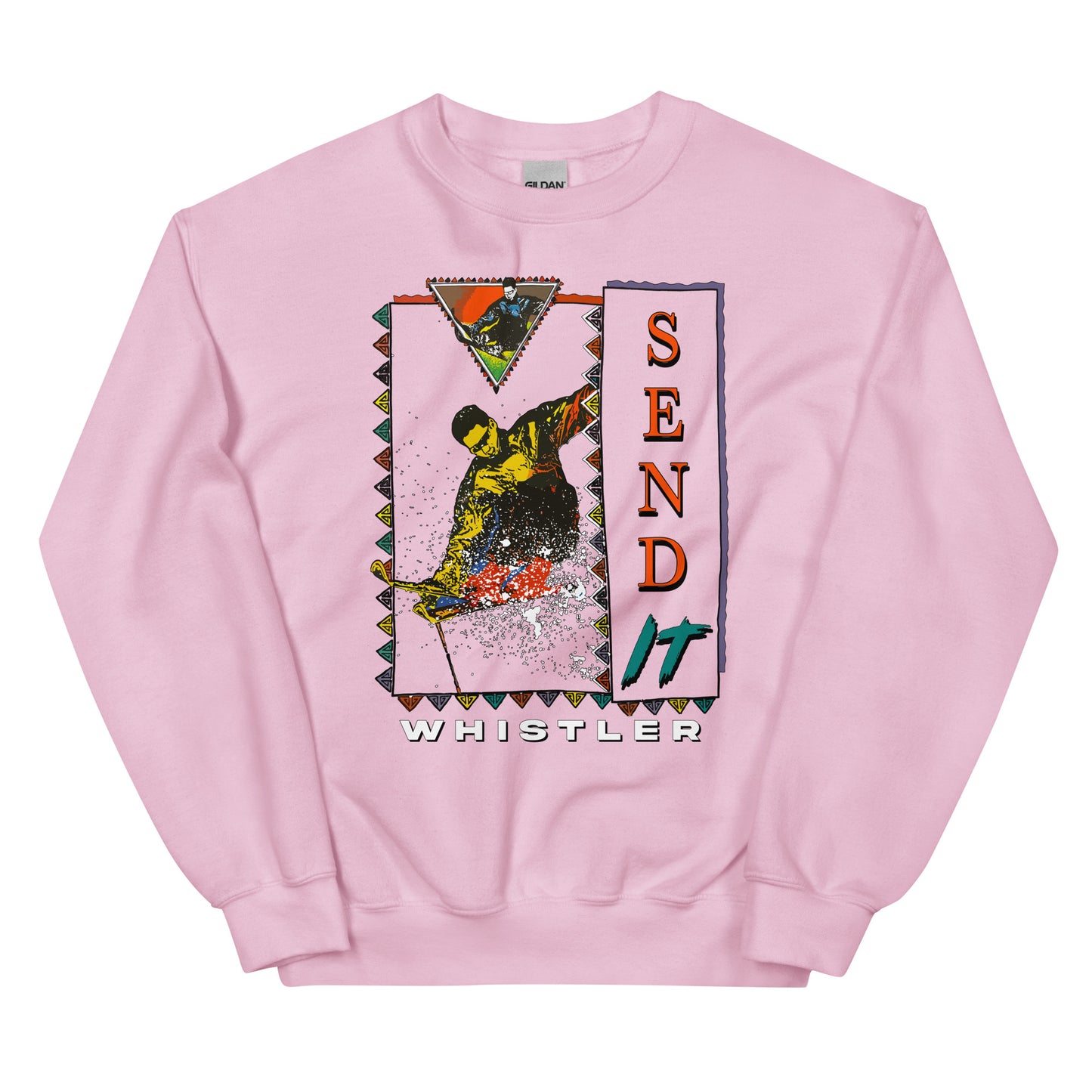 Send it whistler printed on a crewneck sweatshirt by Whistler Shirts