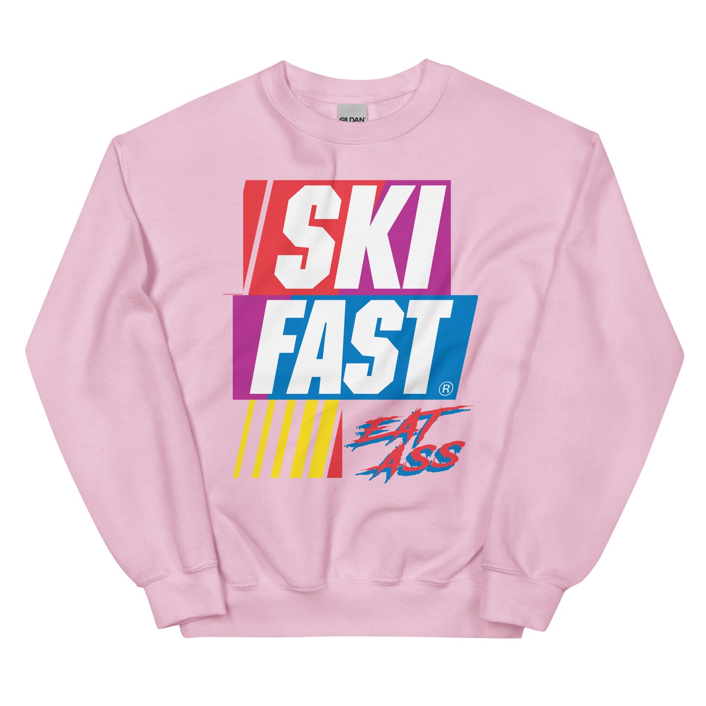 Ski Fast Eat Ass printed Crewneck sweatshirt by Whistler Shirts