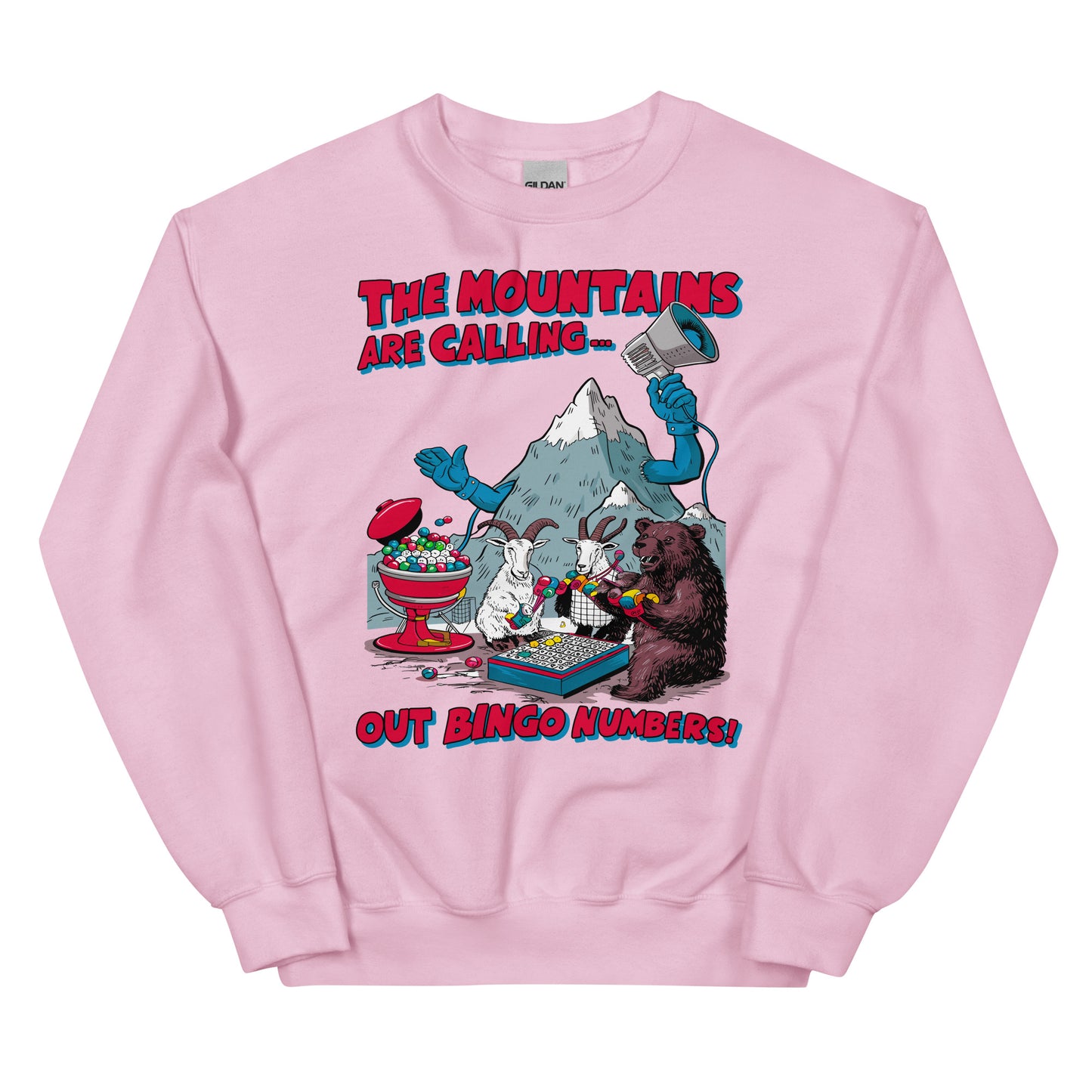 The Mountains Are Calling Out Bingo Numbers Crewneck Sweatshirt