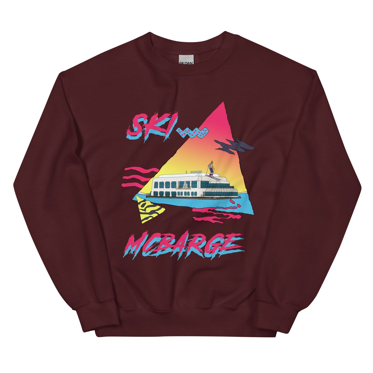 Ski Mcbarge retro printied Whistler crewneck
