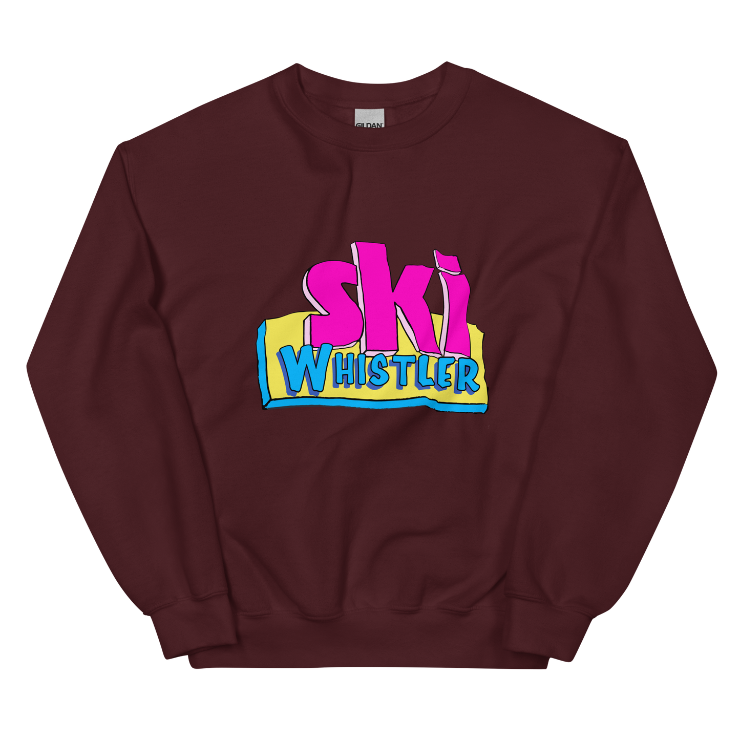 Cartoon Ski Whistler Crewneck