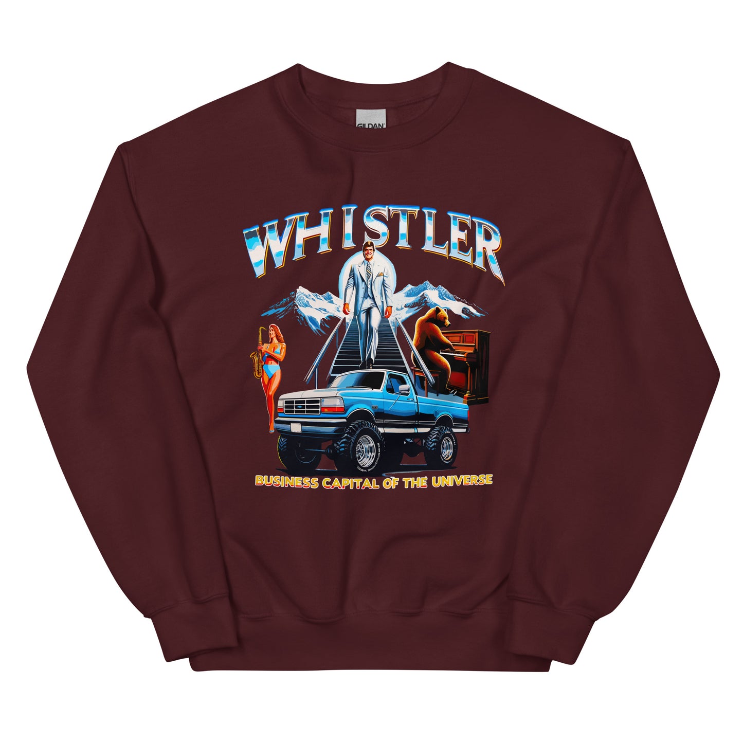 Whistler Business Capital of the Universe Crewneck Sweatshirt printed by Whistler Shirts