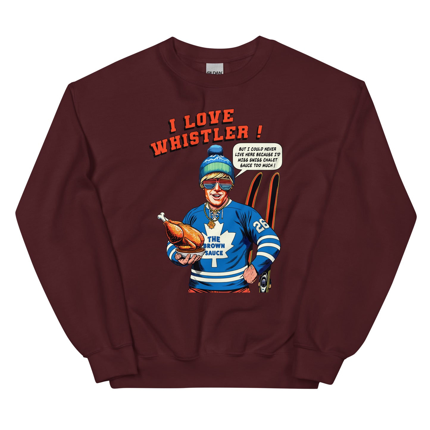 I Love Whistler Ontario Bro Crewneck Sweatshirt printed by Whistler Shirts