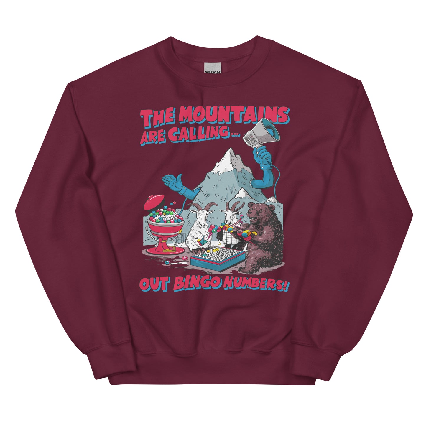 The Mountains Are Calling Out Bingo Numbers Crewneck Sweatshirt