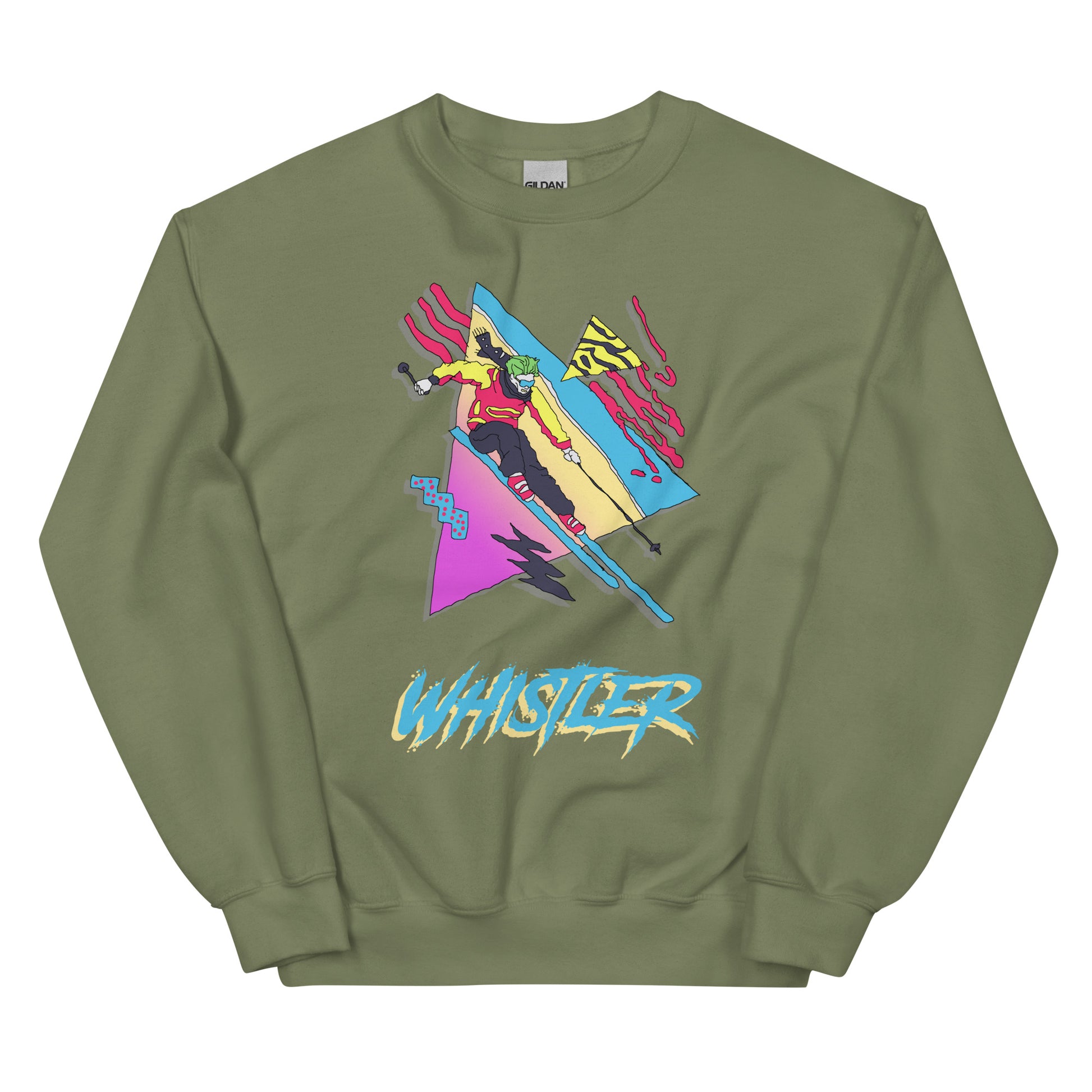 Whistler retro skiing printed crewneck