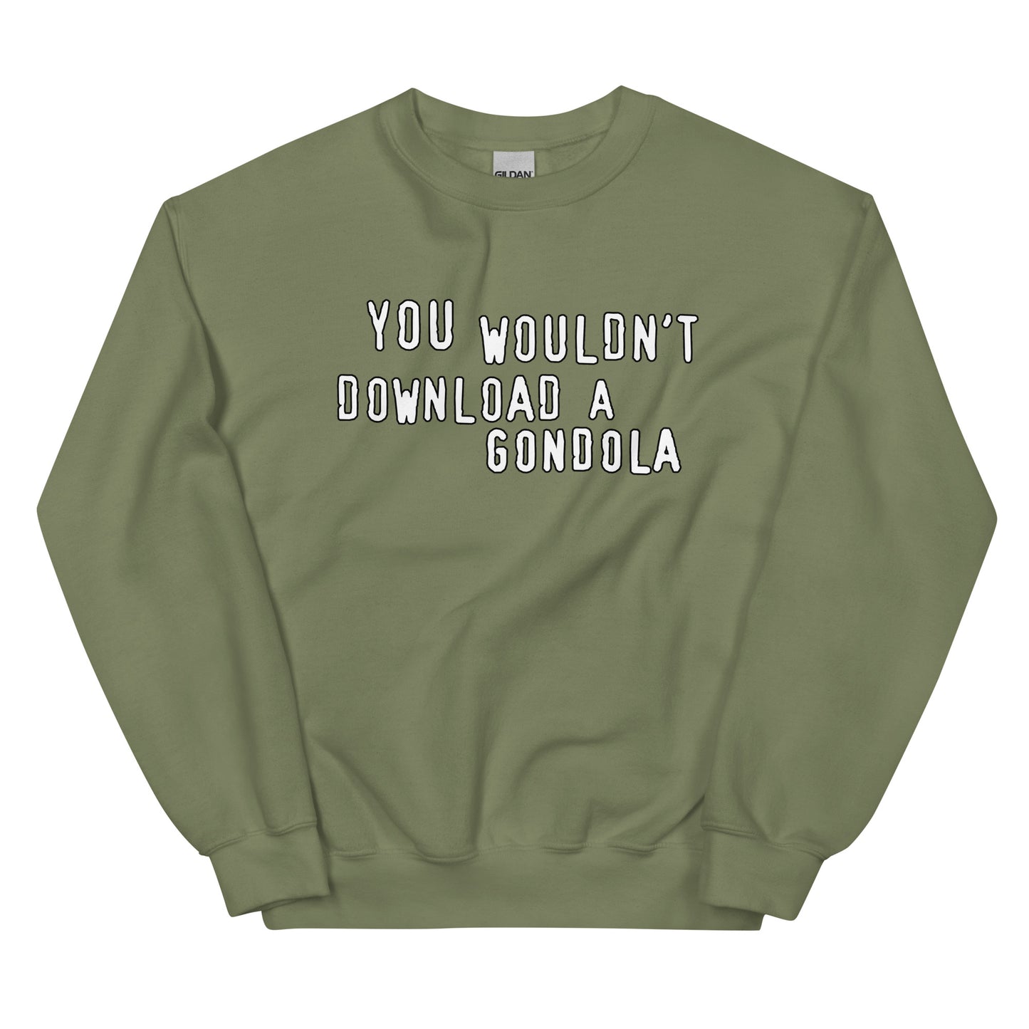 You wouldnt download a gondola design printed on a crewneck sweatshirt by Whistler Shirts