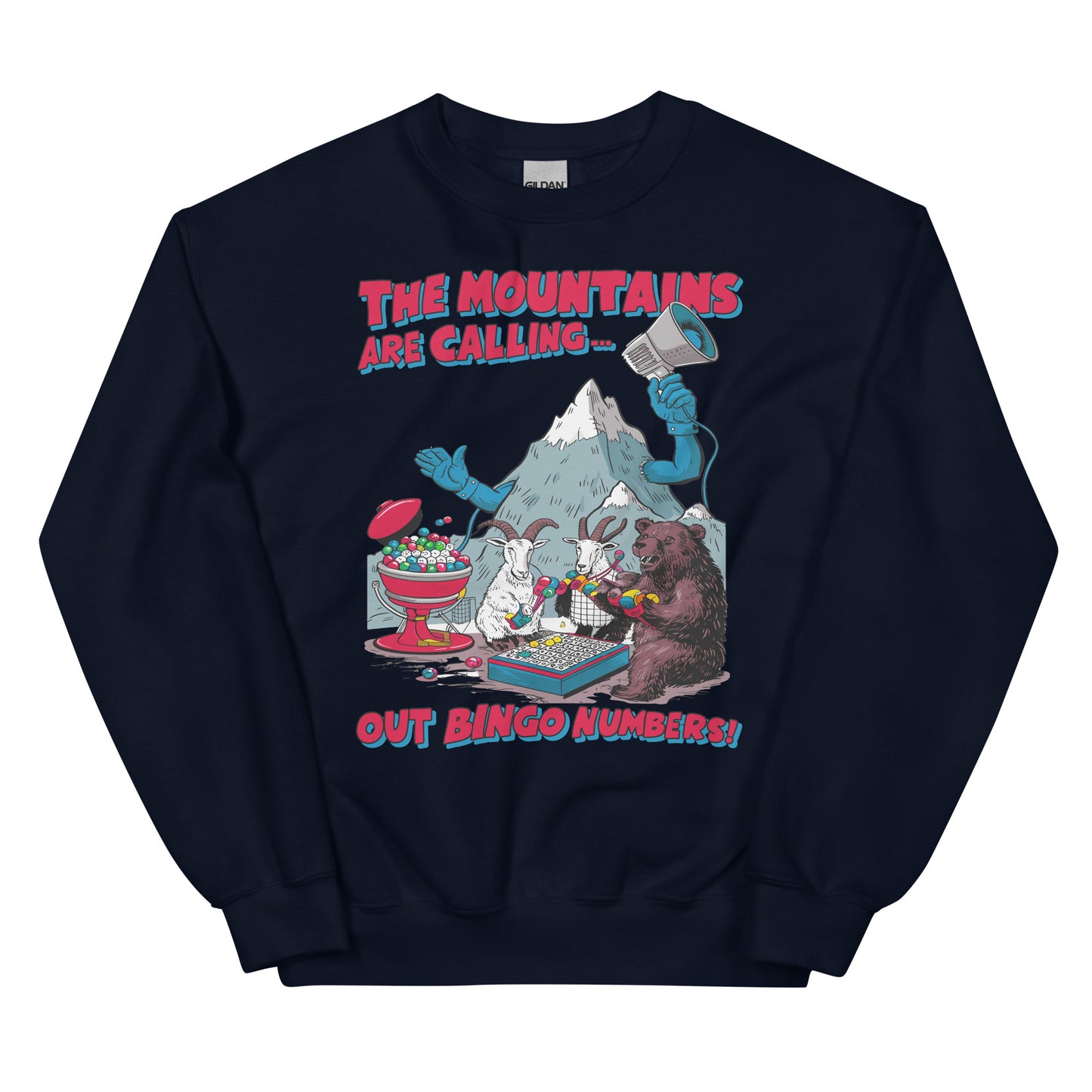 The Mountains Are Calling Out Bingo Numbers Crewneck Sweatshirt