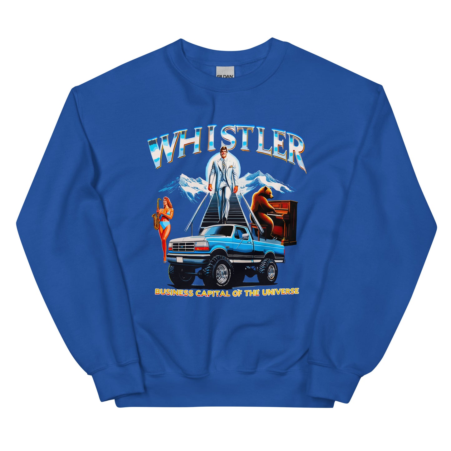 Whistler Business Capital of the Universe Crewneck Sweatshirt printed by Whistler Shirts