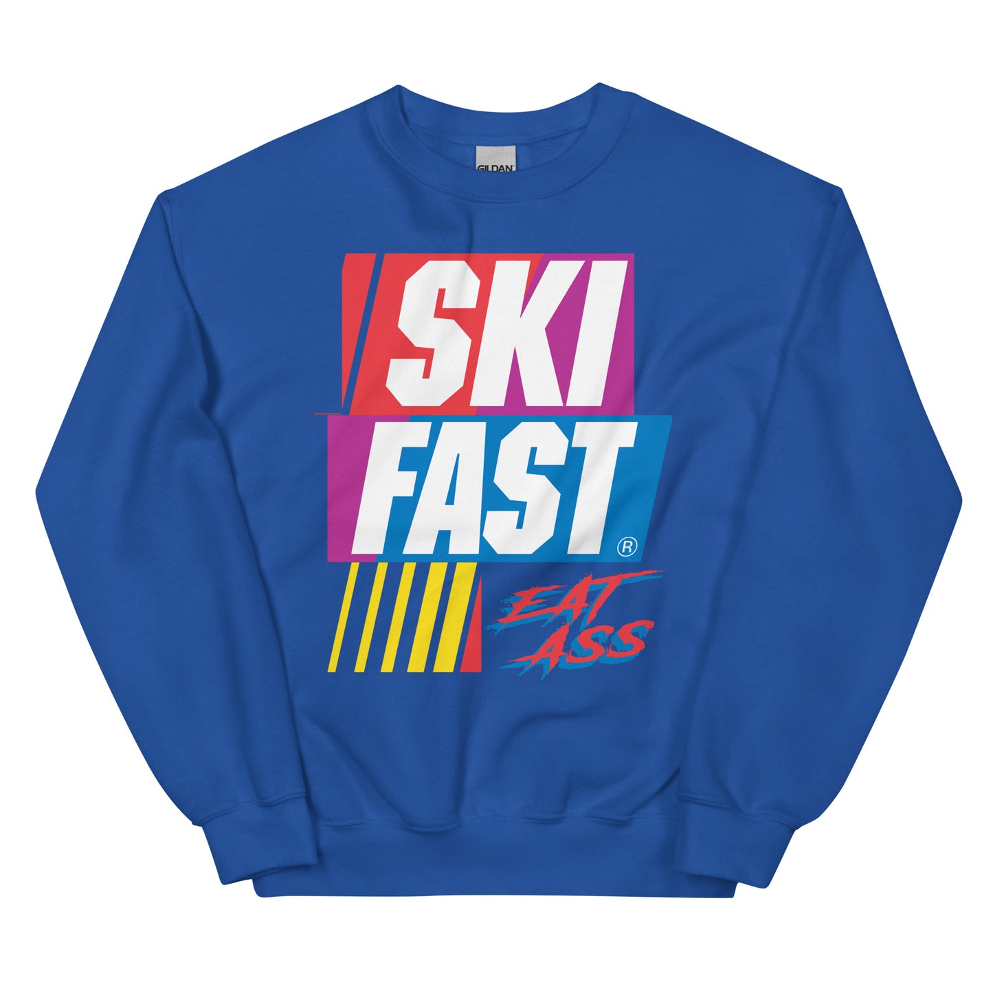Ski Fast Eat Ass printed Crewneck sweatshirt by Whistler Shirts