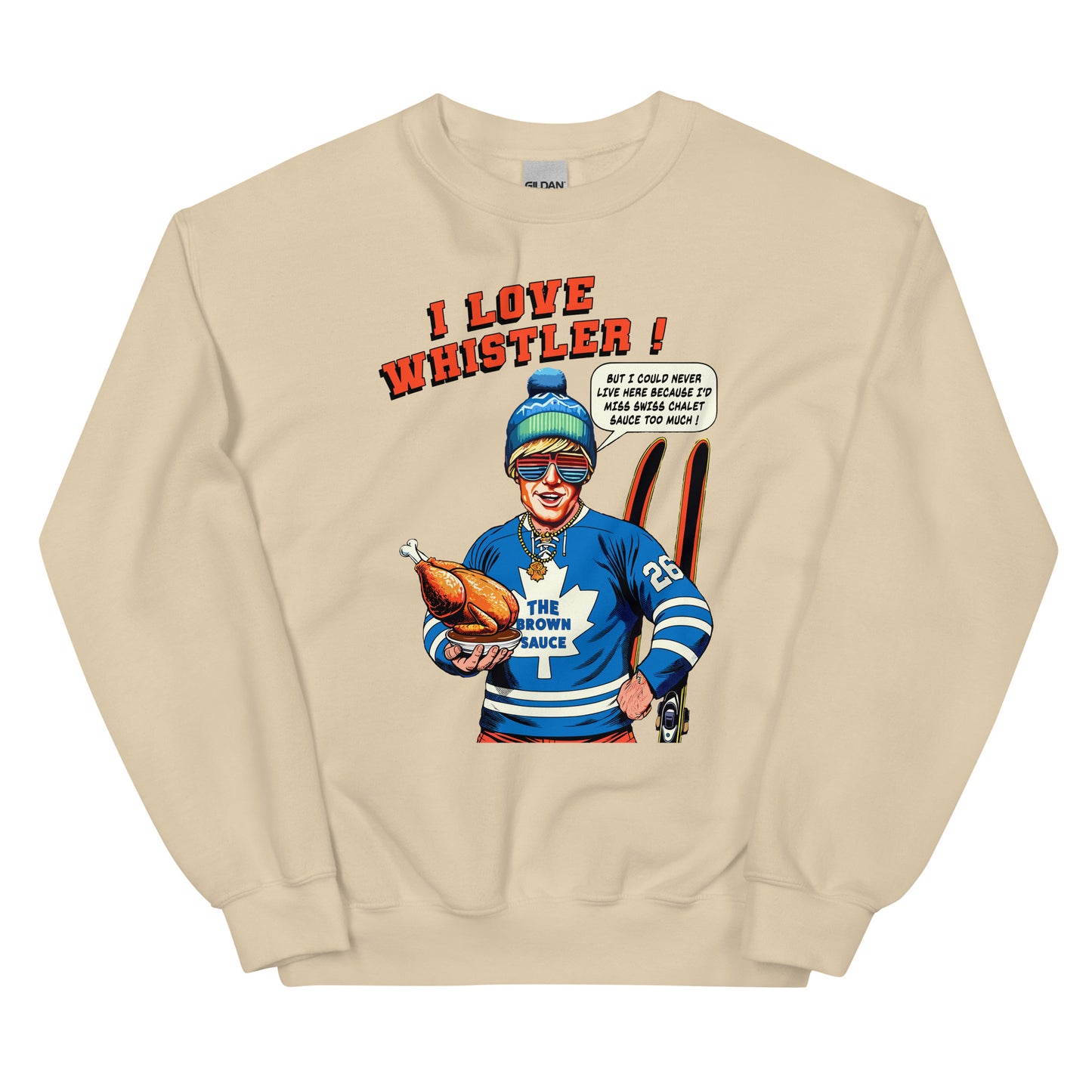 I Love Whistler Ontario Bro Crewneck Sweatshirt printed by Whistler Shirts