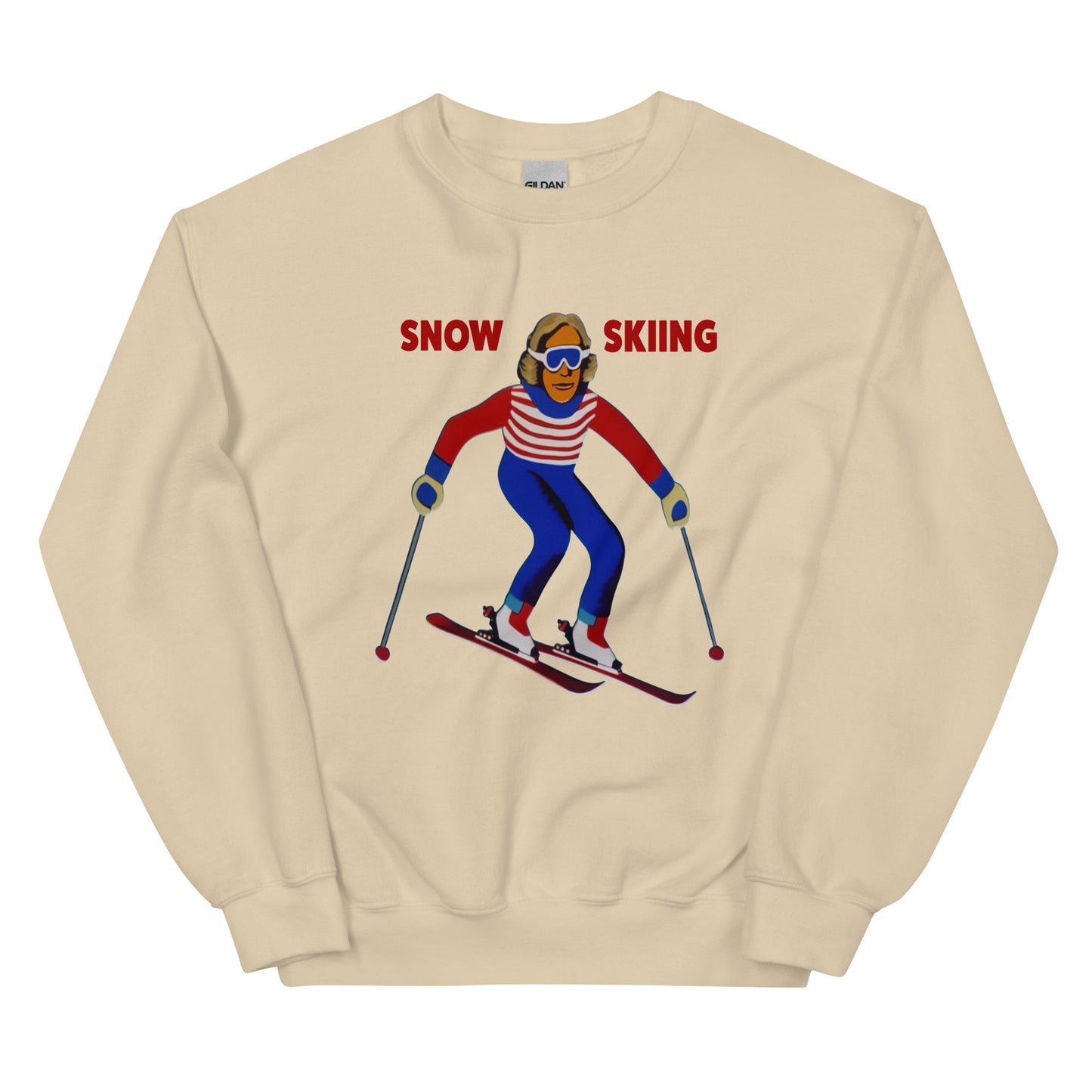 Snow skiing printed crewneck sweatshirt by Whistler Shirts