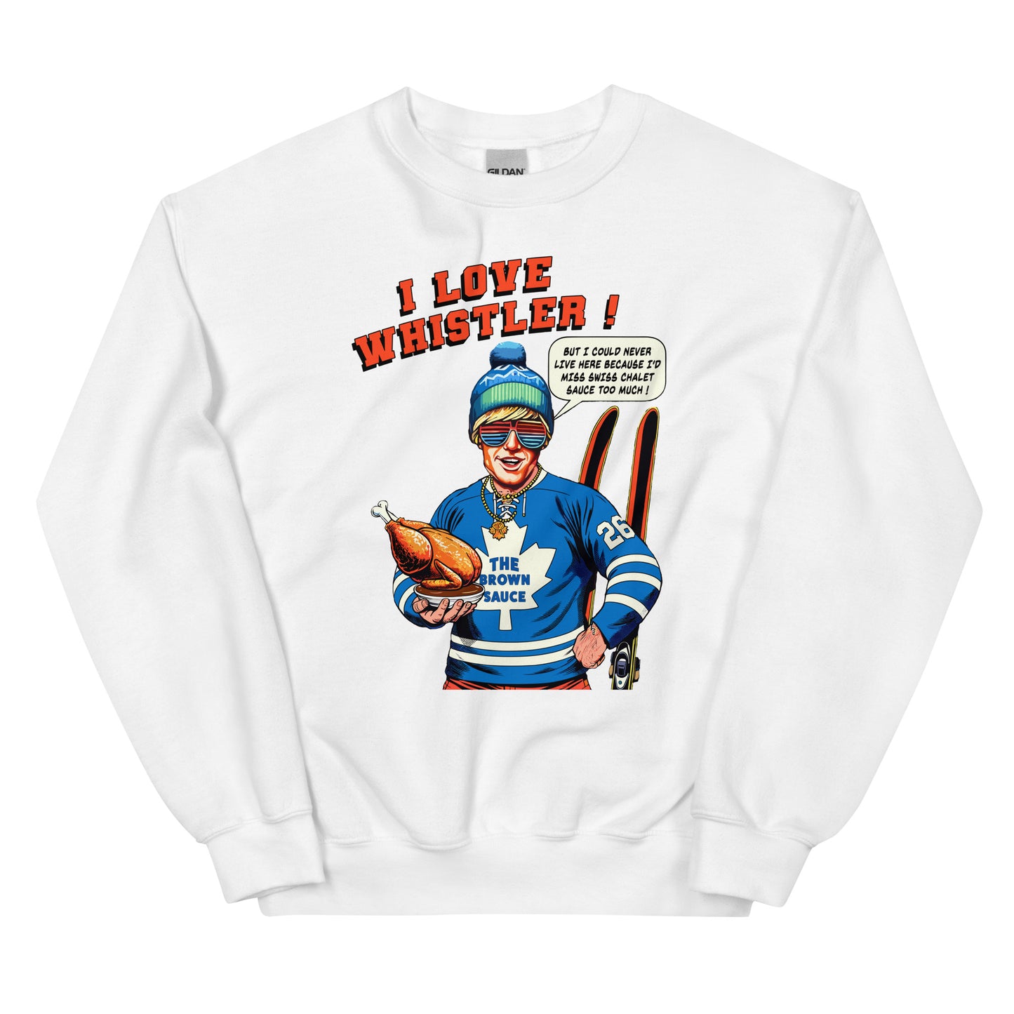 I Love Whistler Ontario Bro Crewneck Sweatshirt printed by Whistler Shirts