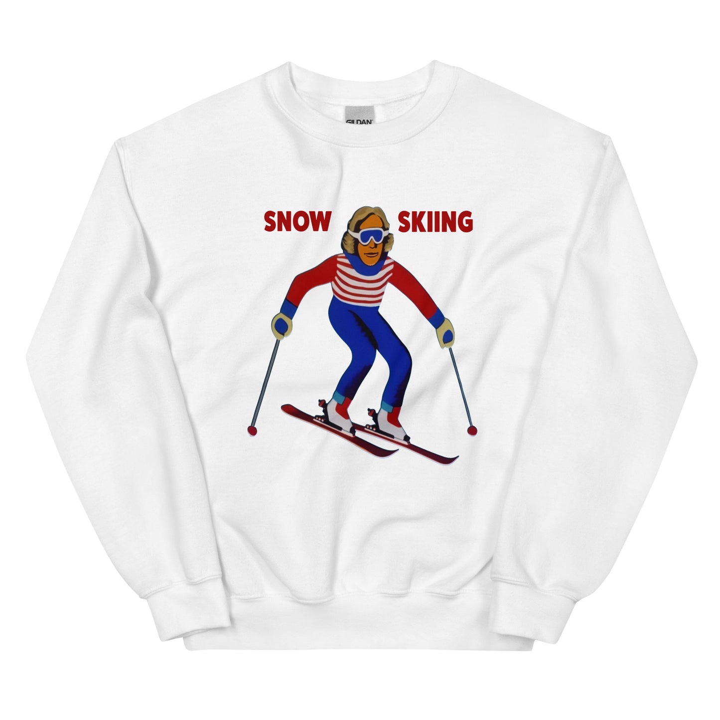 Snow skiing printed crewneck sweatshirt by Whistler Shirts