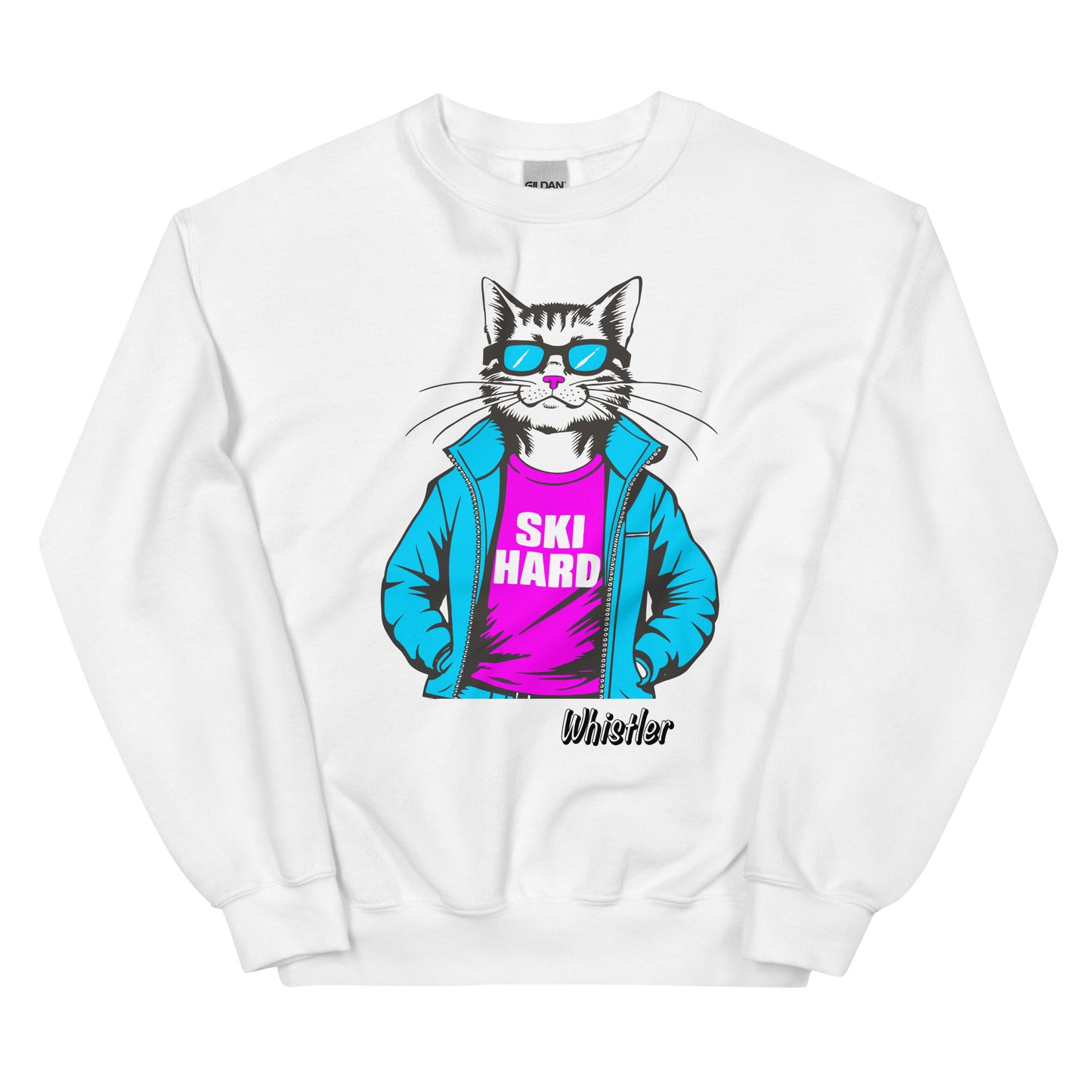 Ski Hard Whistler Crewneck Sweatshirt design printed on crewneck by Whistler Shirts