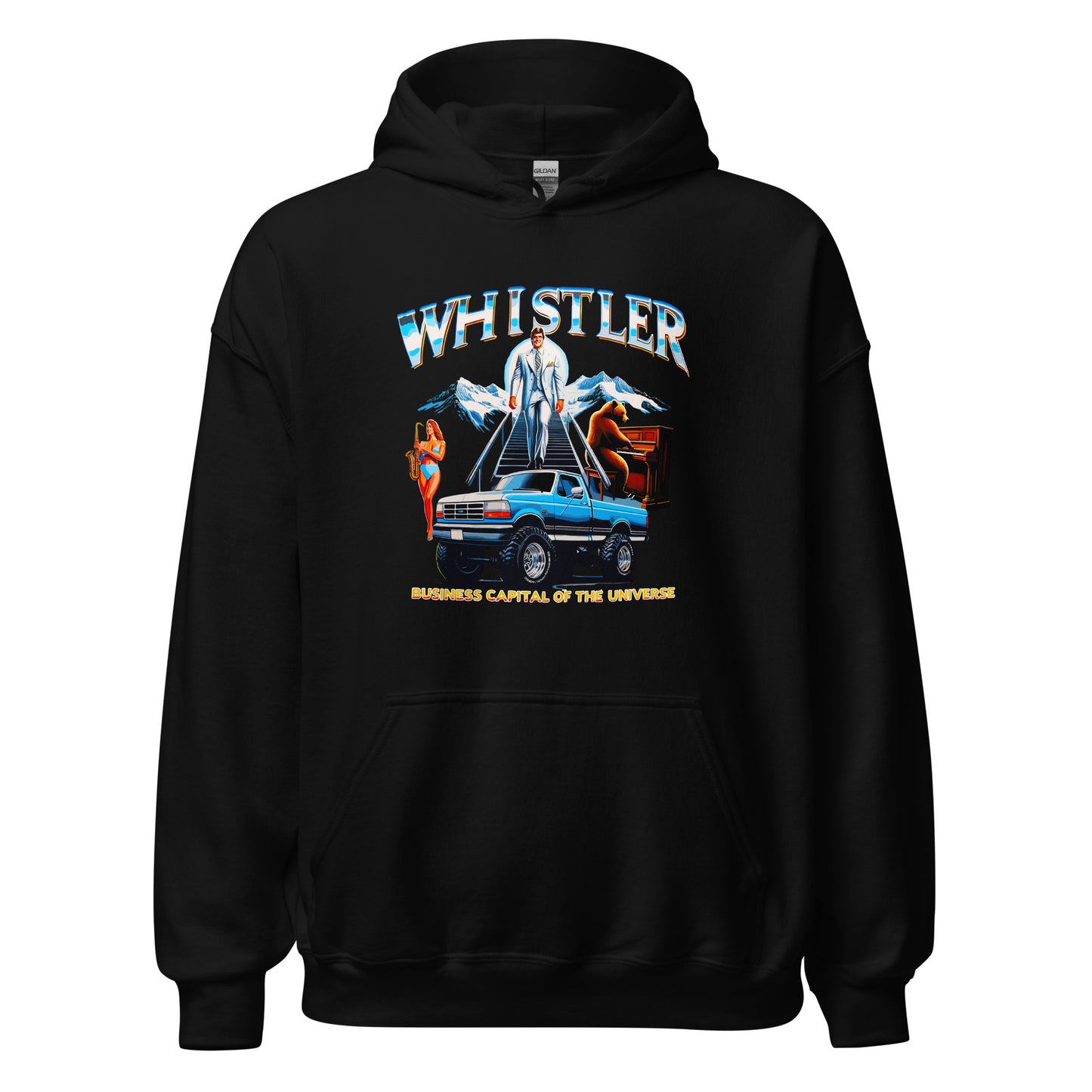 Whistler Business Capital of the Universe Hoodie printed by Whistler Shirts