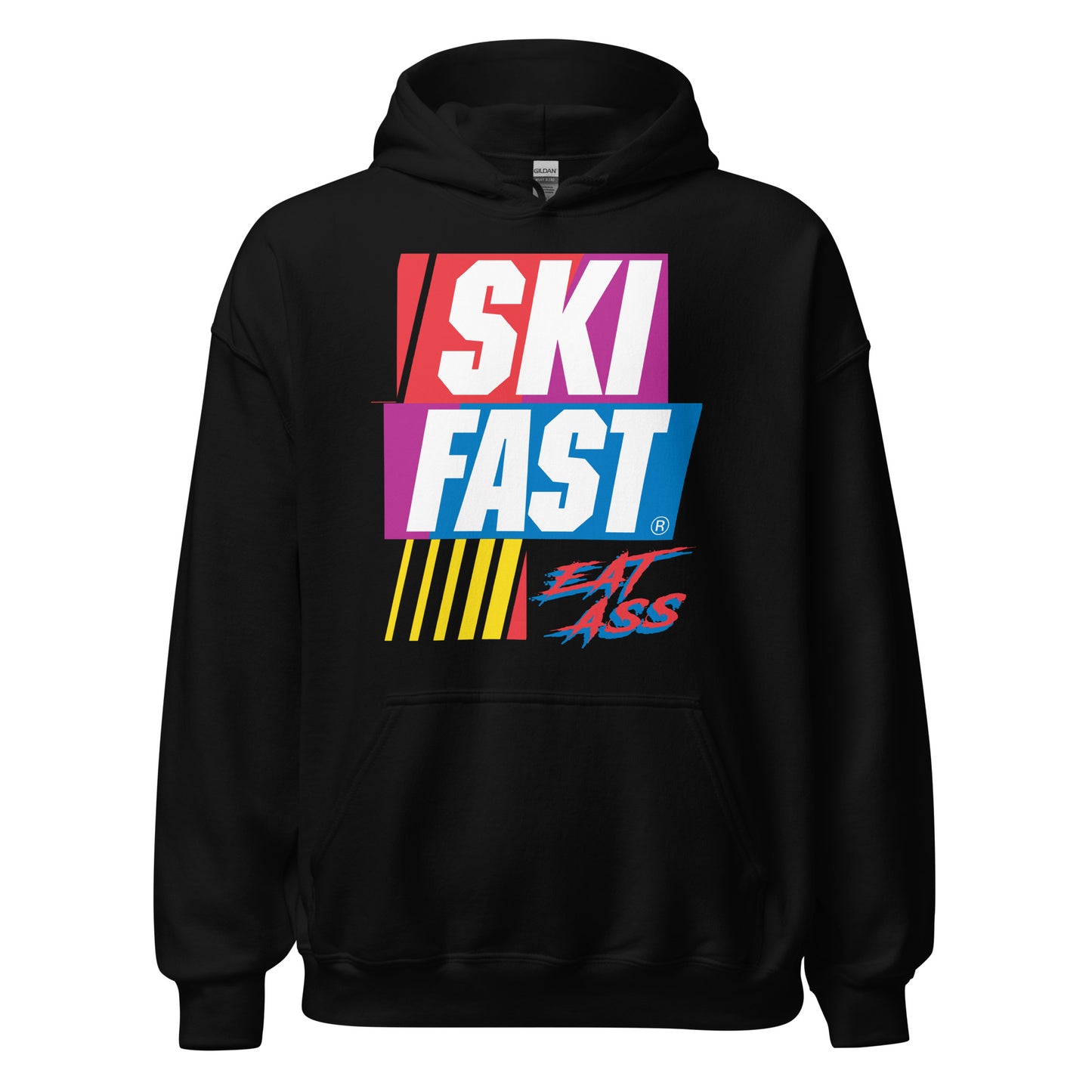 Ski fast eat ass printed hoodie by Whistler Shirts